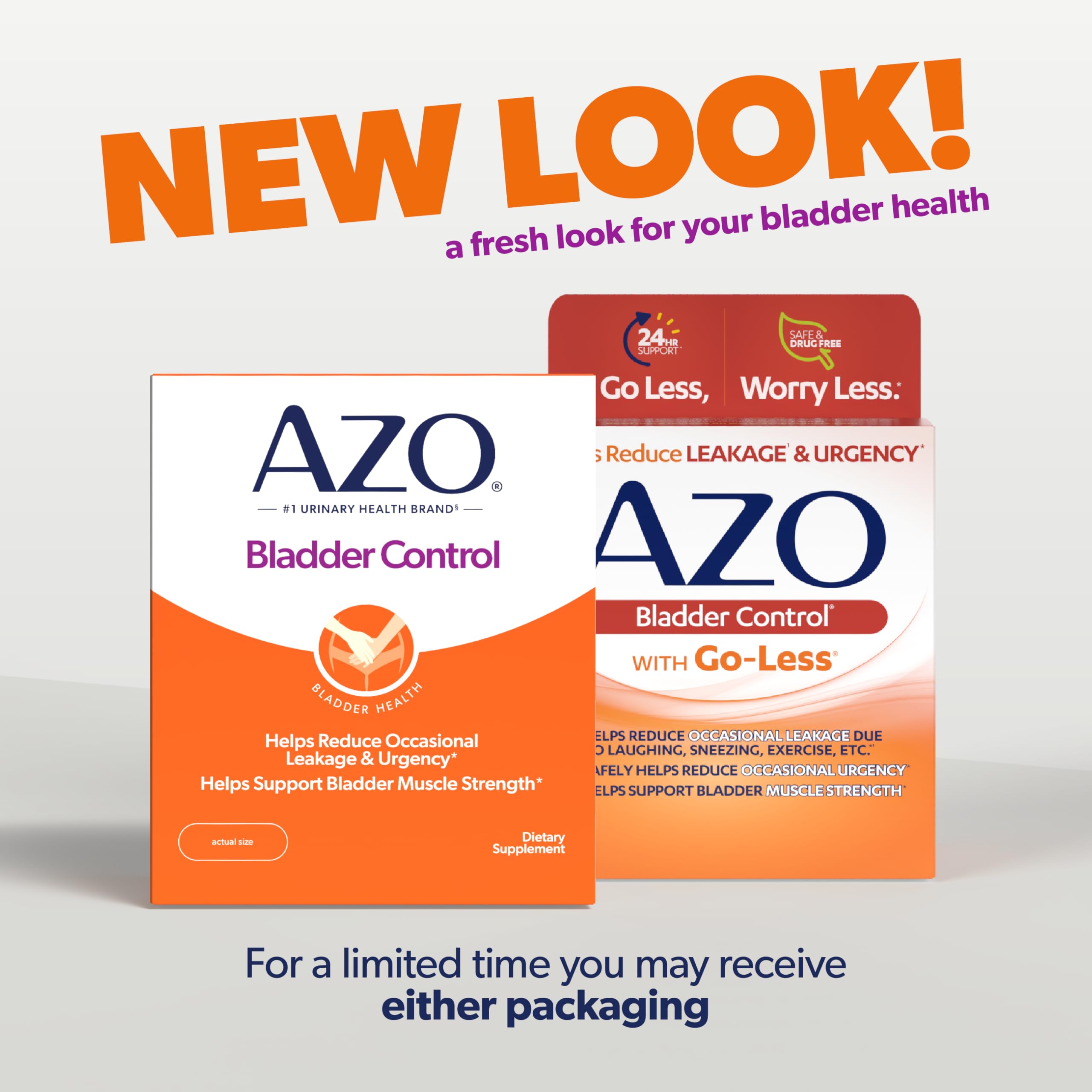 AZO Bladder Control with Go-Less Daily Supplement | Helps Reduce Occasional Urgency, leakage due to laughing, sneezing and exercise††† | 72 Capsules AZO buy supplements canada
