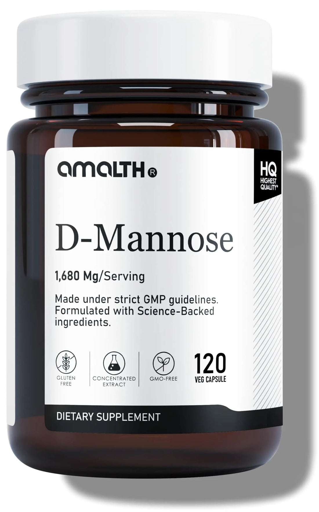AMALTH D-Mannose Capsules 1680 mg per Serving, 120 Vegan Capsules, Pure Single Ingredient Mannose Supplement, Urinary Tract Support, UTI Wellness Support, Non GMO, Gluten Free AMALTH buy supplements canada
