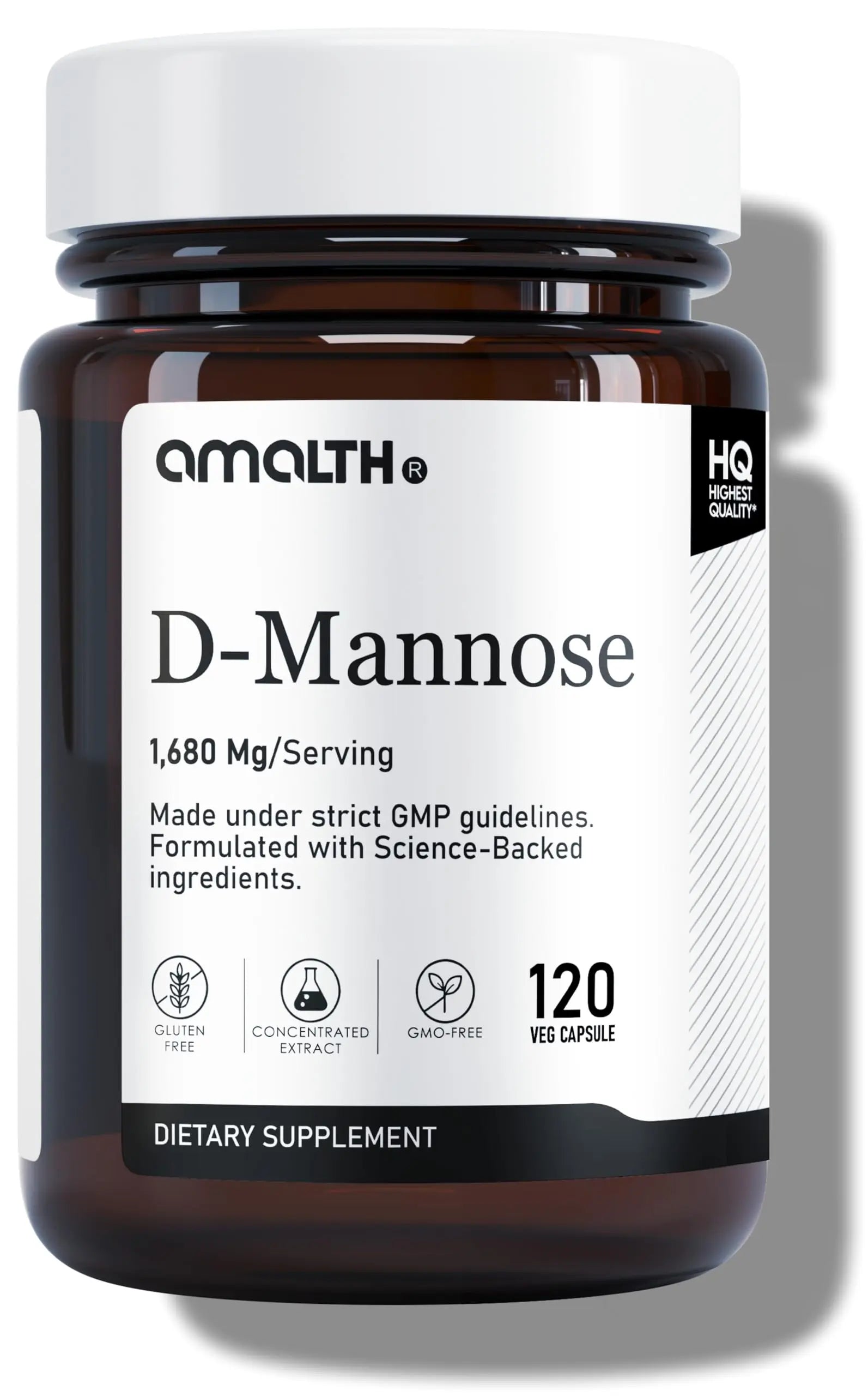 AMALTH D-Mannose Capsules 1680 mg per Serving, 120 Vegan Capsules, Pure Single Ingredient Mannose Supplement, Urinary Tract Support, UTI Wellness Support, Non GMO, Gluten Free AMALTH buy supplements canada