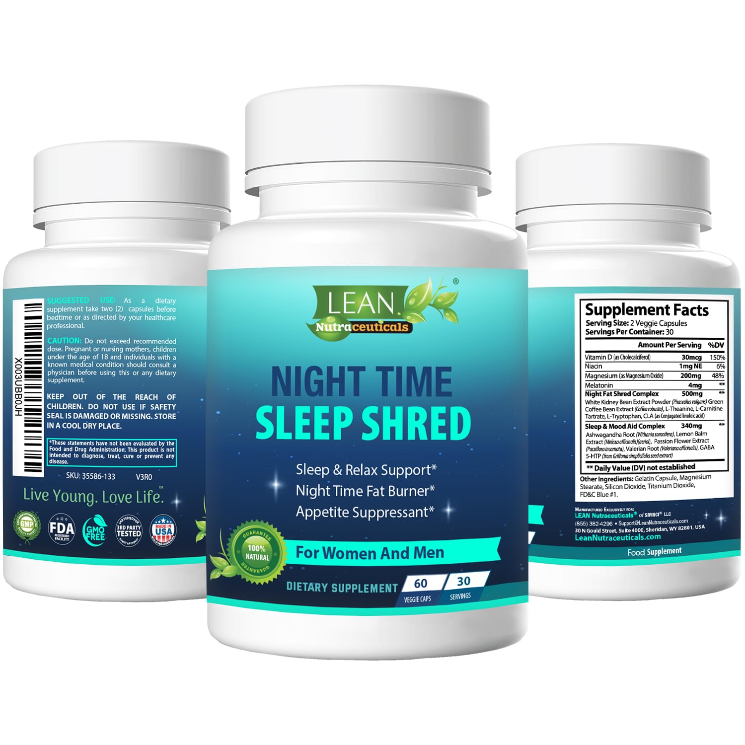 Night Time Sleep Shred Fast Fat Burner, Weight Loss Aid Pill, Appetite Suppressant Carb LEAN Nutraceuticals buy supplements canada