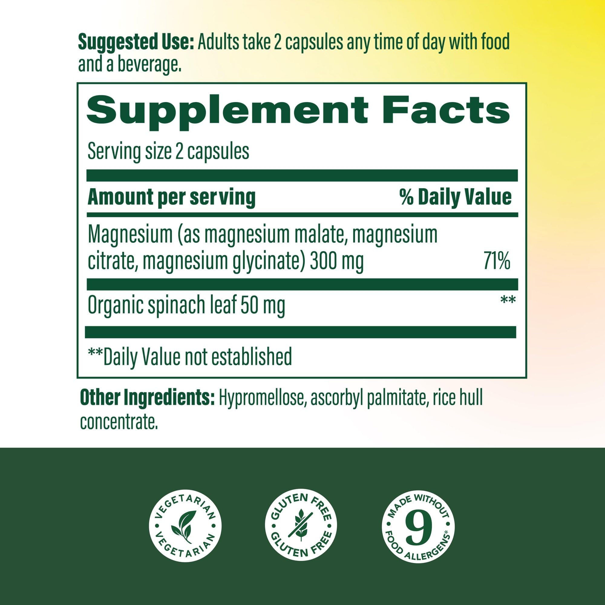 MegaFood Magnesium Glycinate, Citrate, Malate 300mg Supplement - Highly Absorbable Blend to Support Heart, Nerve Health & Relaxation, Triple Magnesium Complex Supplement, 60 Capsules (30 Servings) MegaFood buy supplements canada