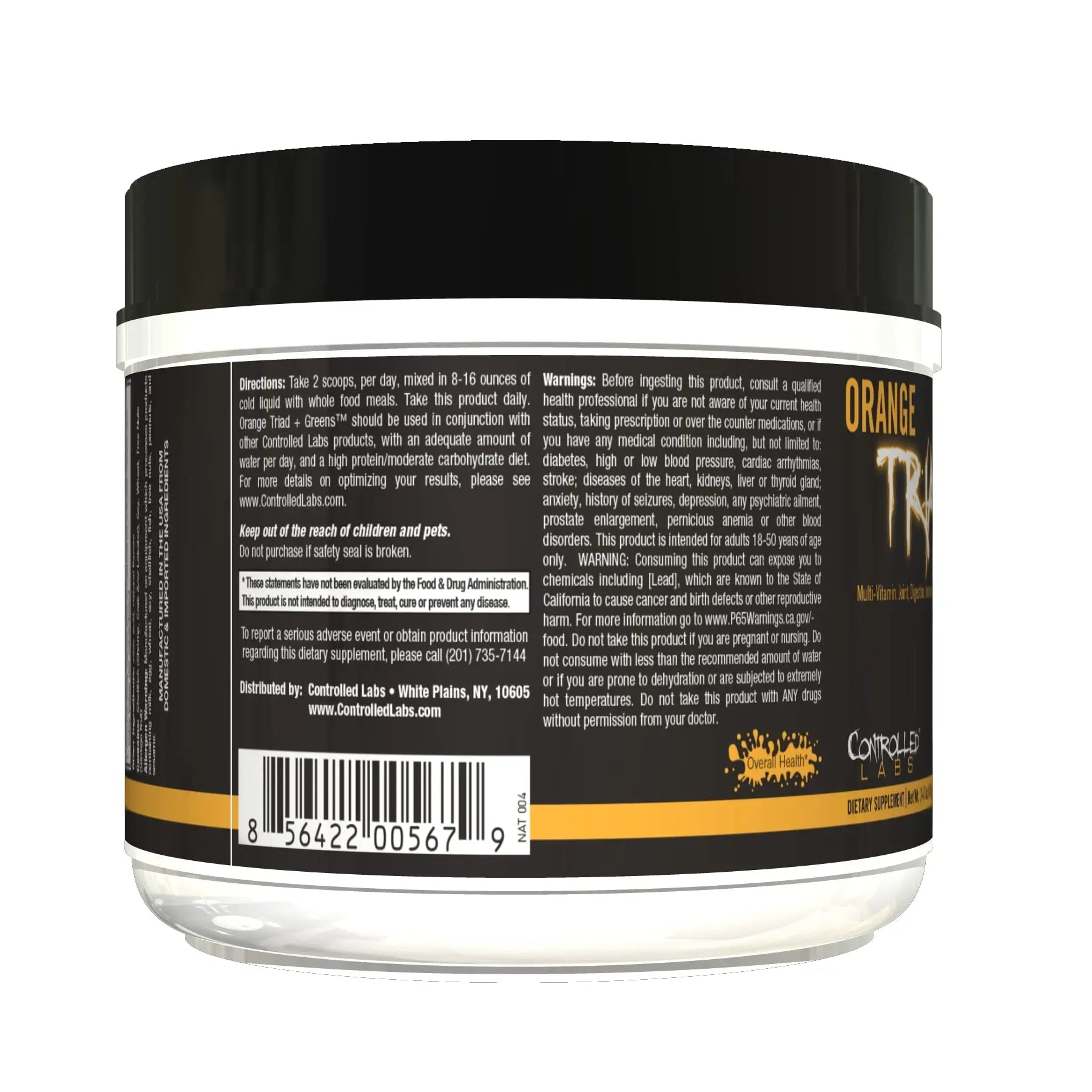 CONTROLLED LABS Orange Triad Plus Greens for Men and Women, 30 Servings Iron Free Sports Supplement for Overall Health CONTROLLED LABS buy supplements canada