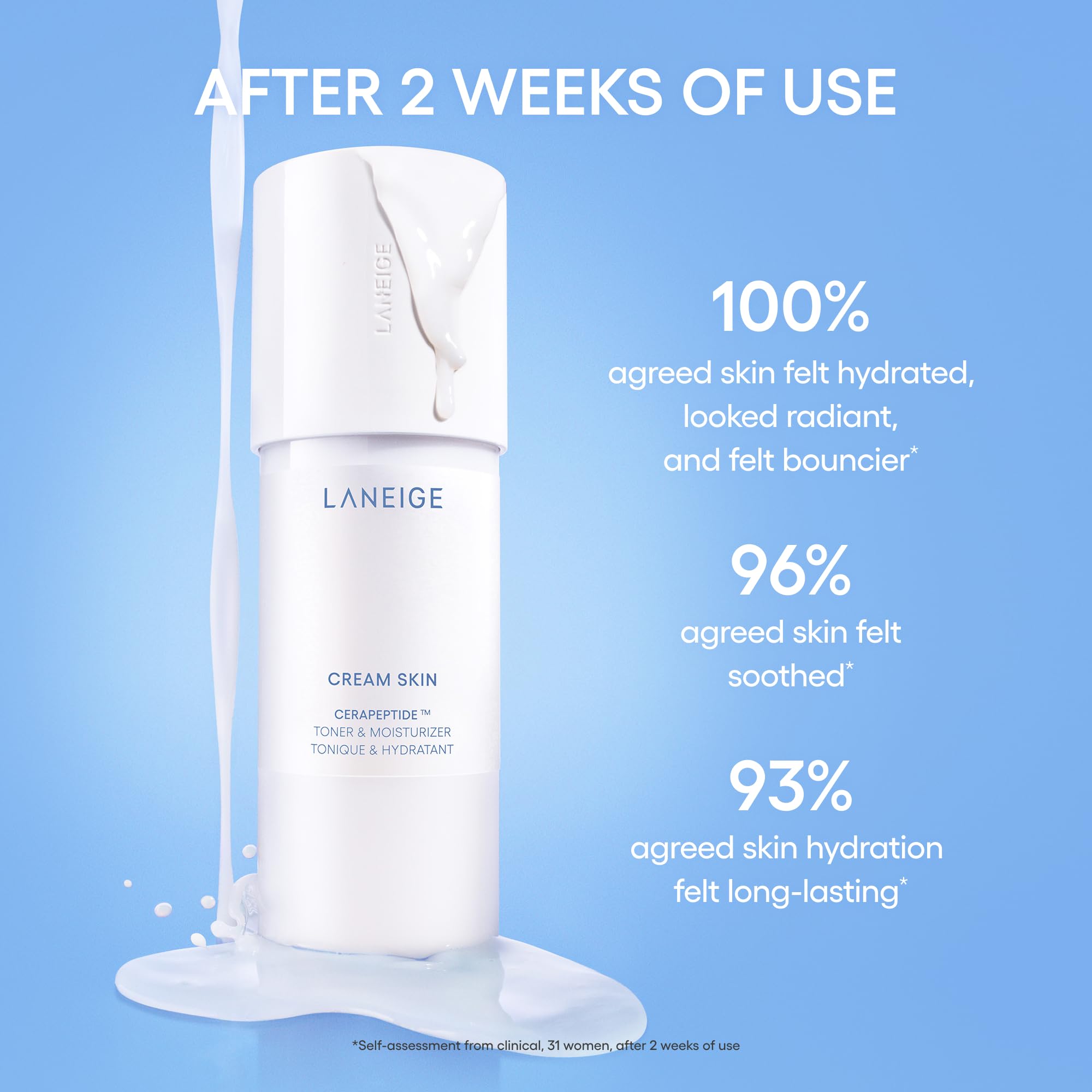 LANEIGE Cream Skin Toner & Moisturizer Mini: Lightweight Refillable Korean Milky Toner with Ceramide LANEIGE buy supplements canada
