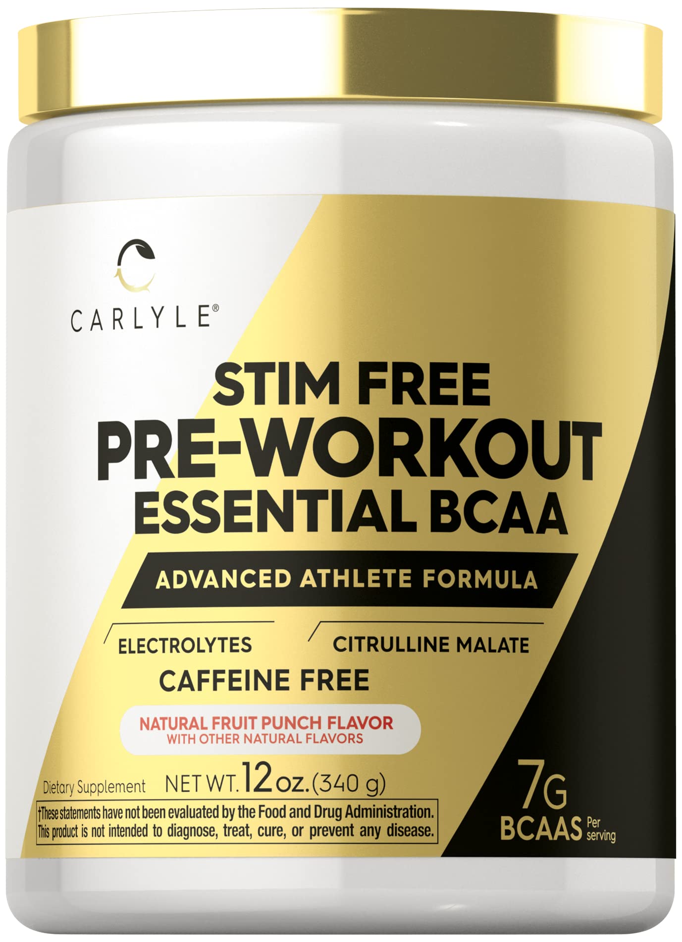 Carlyle Stim Free Pre Workout Powder | BCAA Amino Acids | 7g BCAA | Fruit Punch Flavor Carlyle buy supplements canada