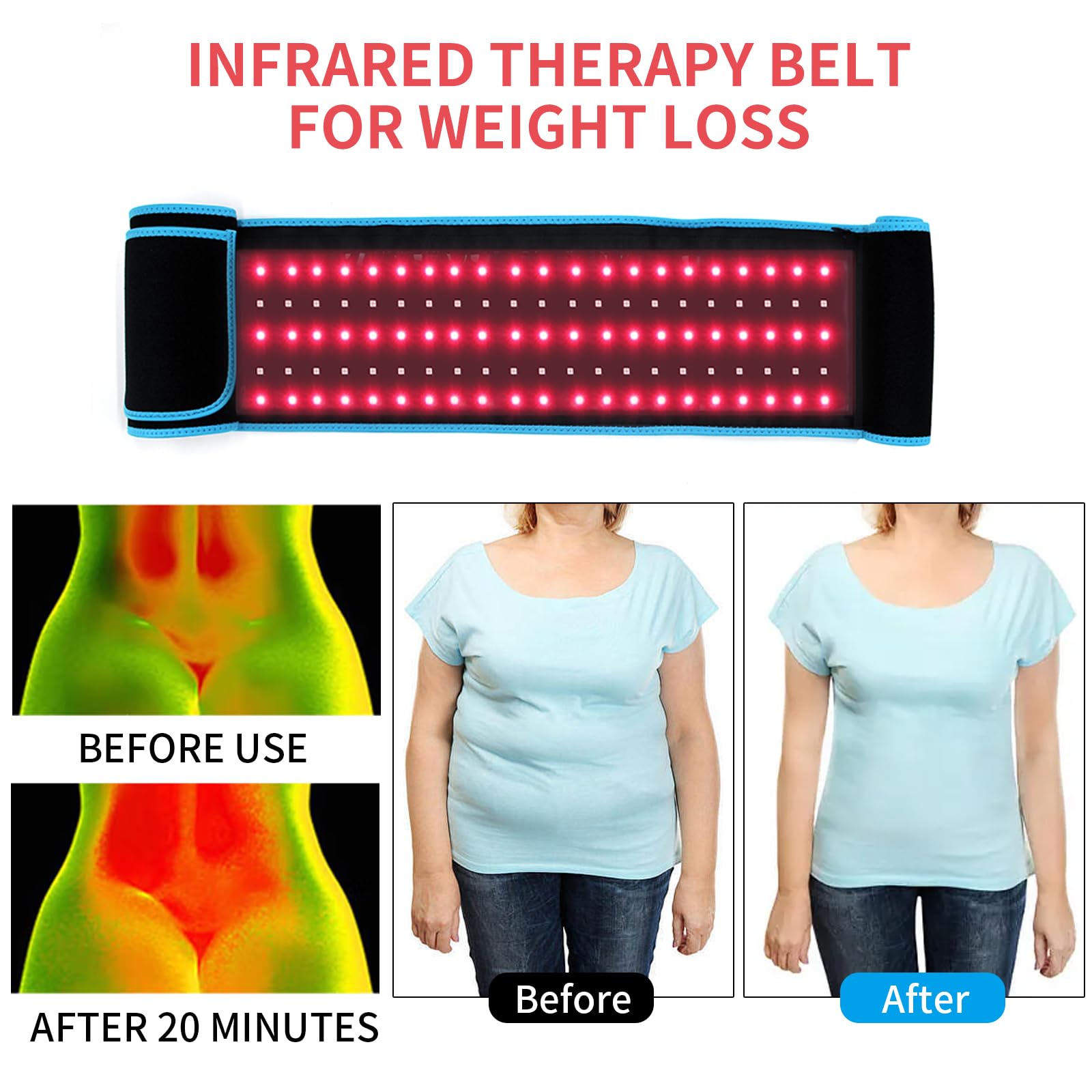 Red Light Infrared Therapy Belt: Pain Relief Device LED Red Light Therapy Lamp Near Body Large Pad Wrap ADVARAYS buy supplements canada