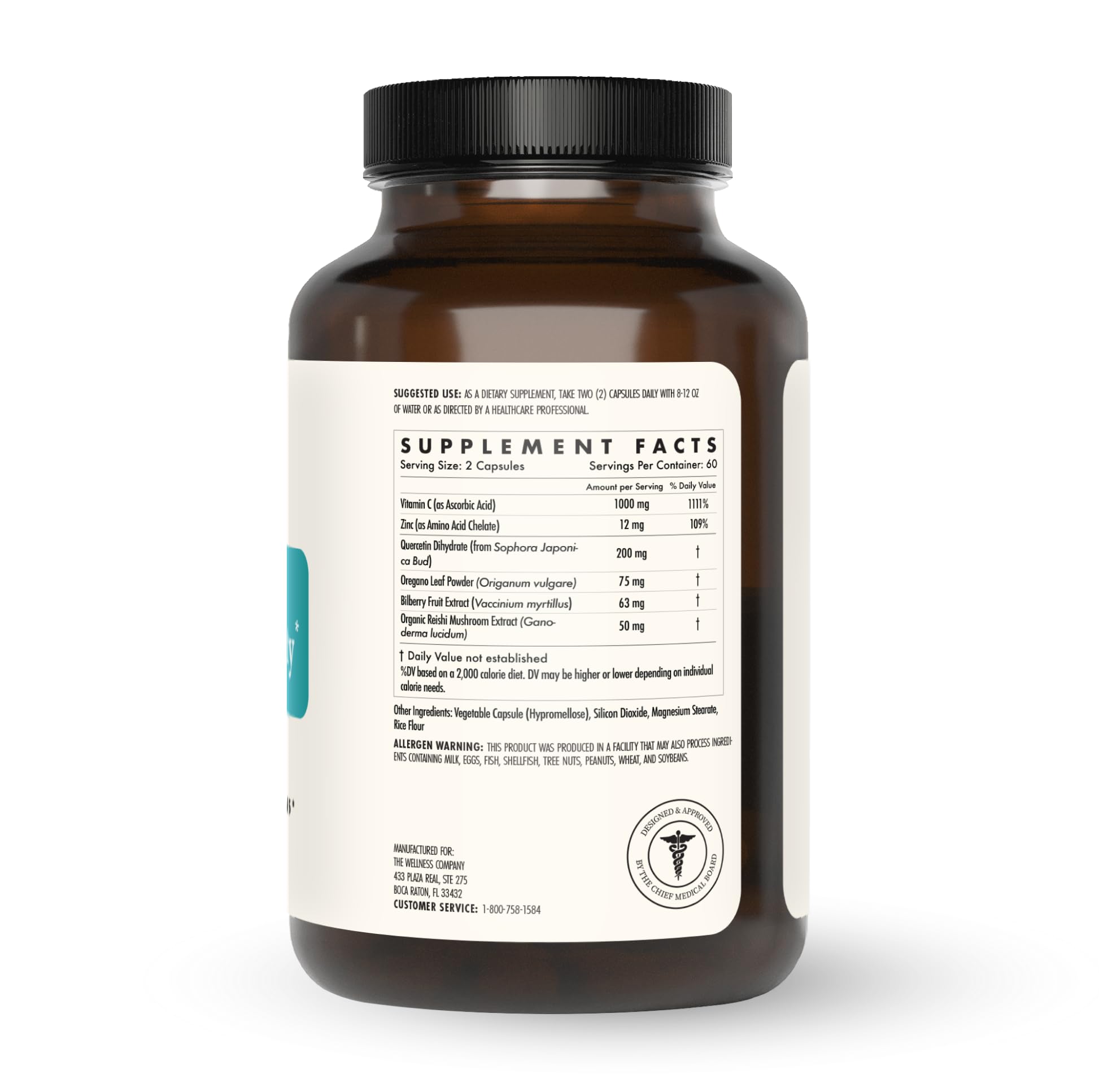 Natural Immunity - Botanical Immune Boost, Targeted Nutrients, T-Cell Support - Oregano, Reishi, Zinc, Vitamin C, Quercetin | 120 (2 Month Supply) The Wellness Company buy supplements canada