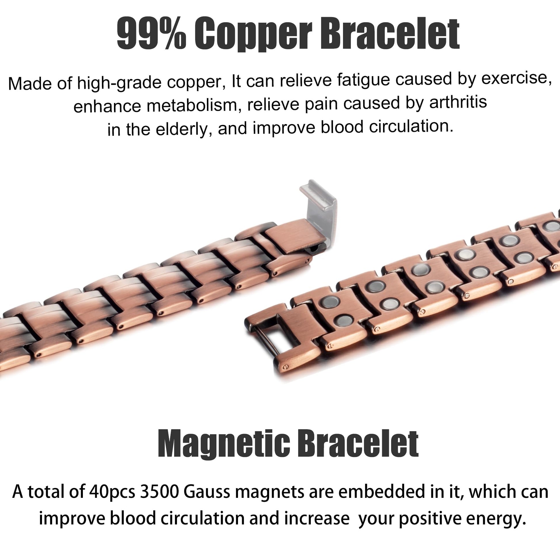 MagVIVACE Copper Bracelet for Men, Magnetic Bracelet with 3500 Gauss Magnets MagVIVACE buy supplements canada