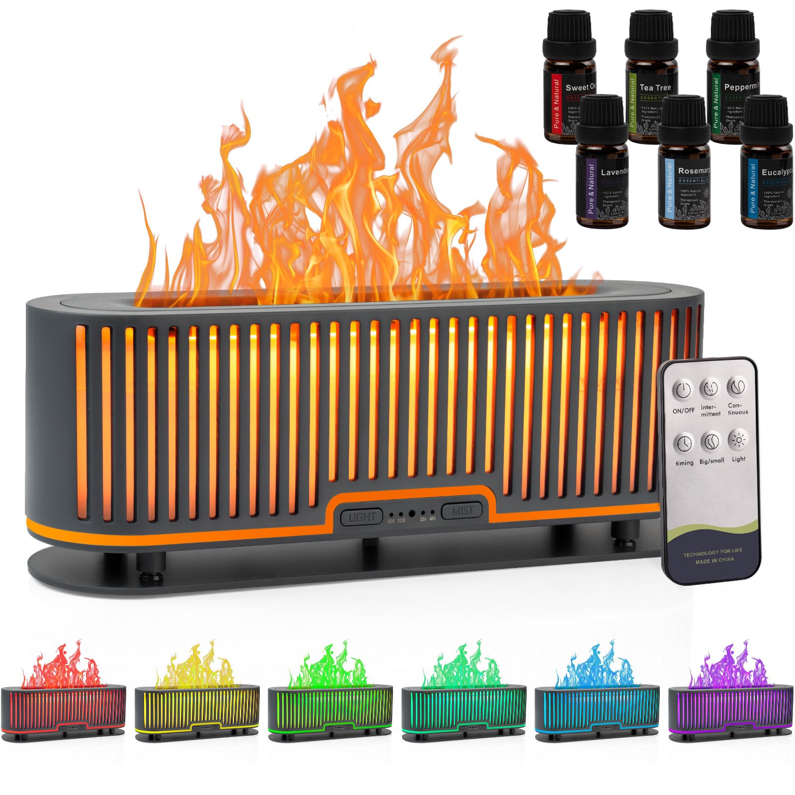 Comfynest Colorful Flame Fire Fireplace Diffuser with 6 Essential Oils Set, Ultrasonic 200ml Essential Oil Comfynest buy supplements canada