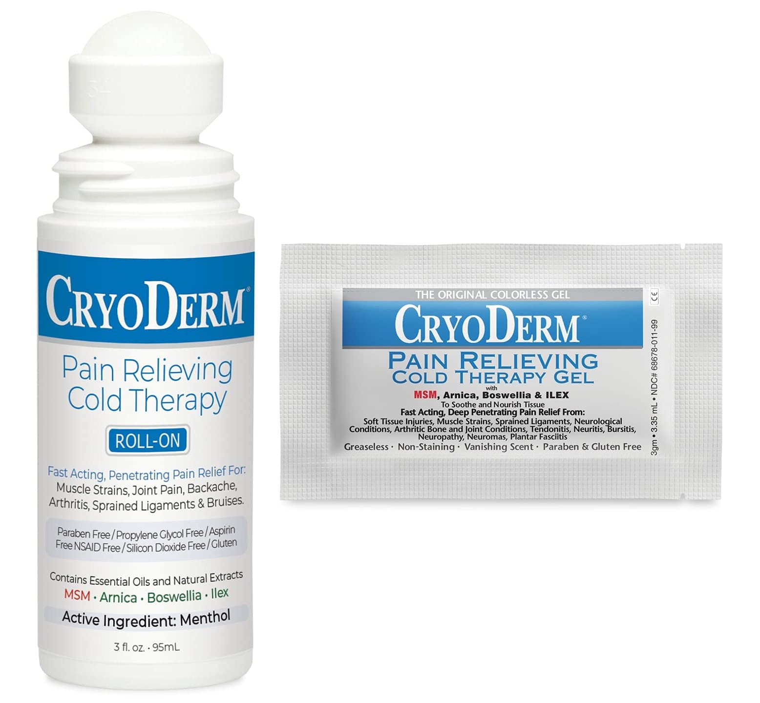Combo Package Cold Therapy 3 oz Roll-On & 12 Packets CryoDerm buy supplements canada