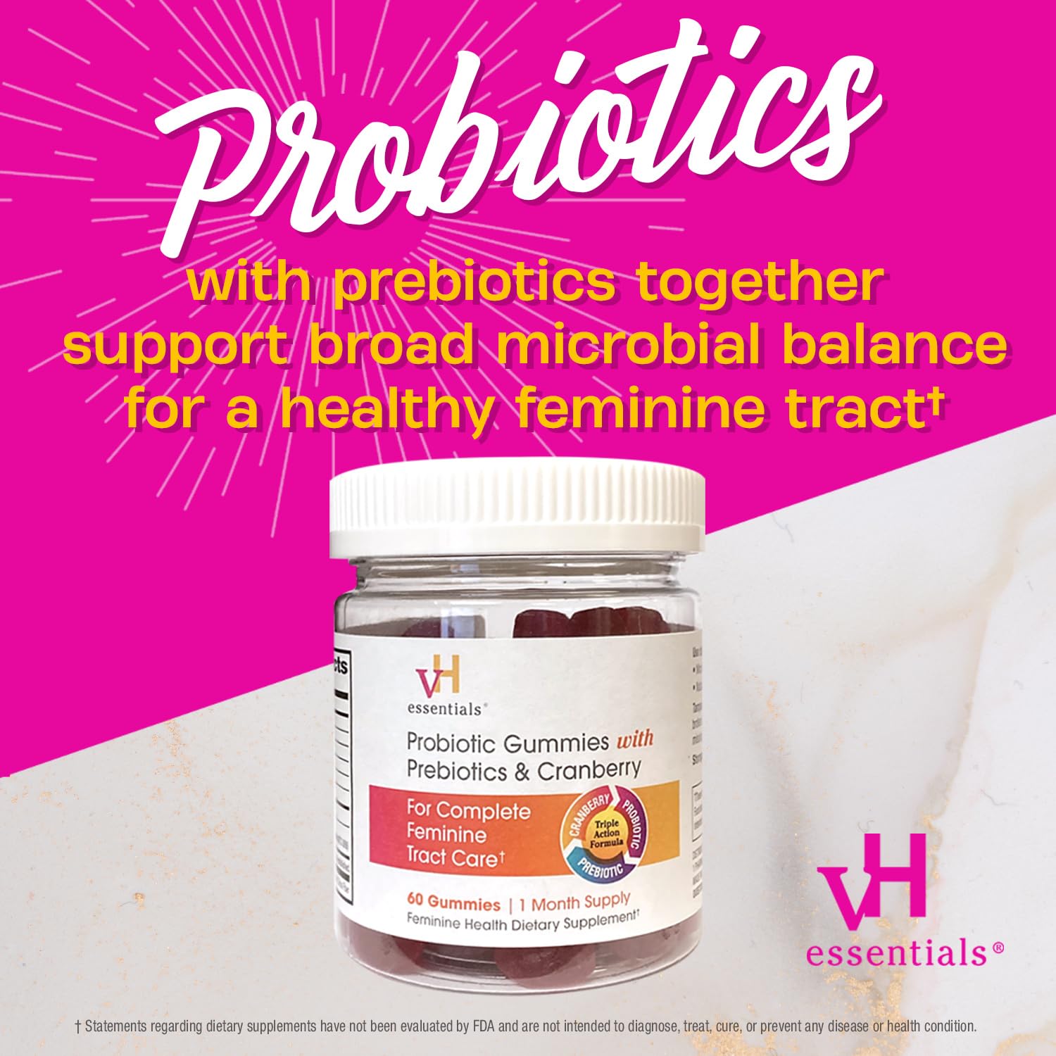 vH essentials Probiotic Gummies with Prebiotics & Cranberry, Concentrated Extract vH essentials buy supplements canada