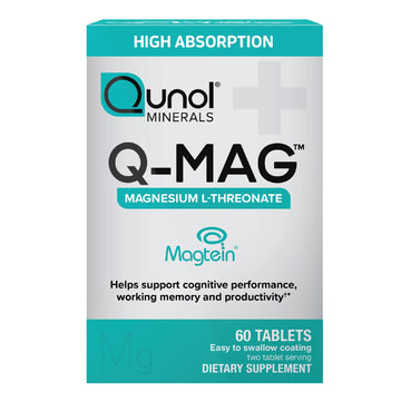 Qunol Q-Mag Magnesium L-Threonate Tablets, 2000mg of Magtein to Help Support Cognitive Performance, Improve Mental Alertness & Productivity, Supports Restful Sleep, High Absorption, 60 Count Qunol buy supplements canada
