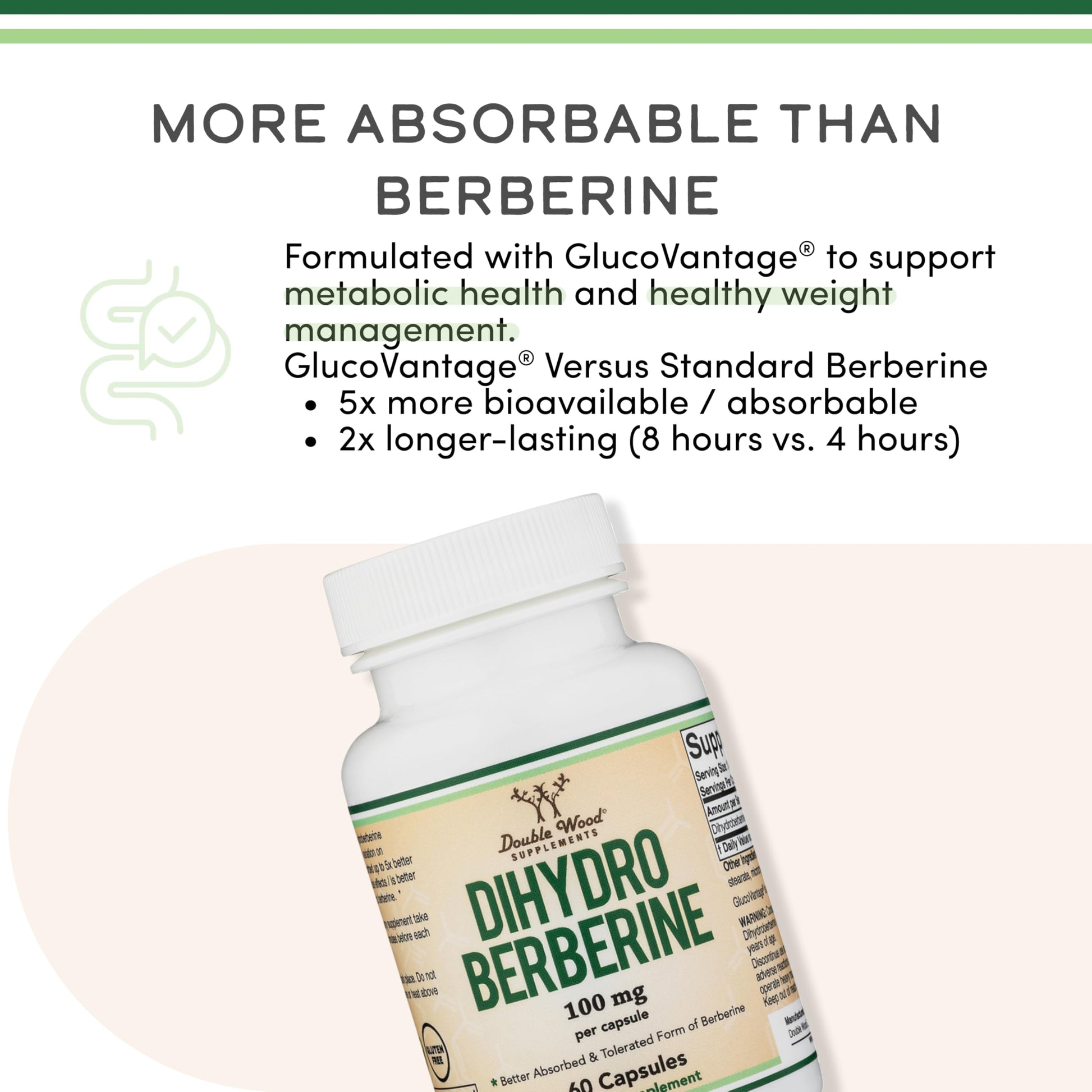 Dihydroberberine Supplement 100mg, 60 Capsules (Patented GlucoVantage Super Double Wood Supplements buy supplements canada