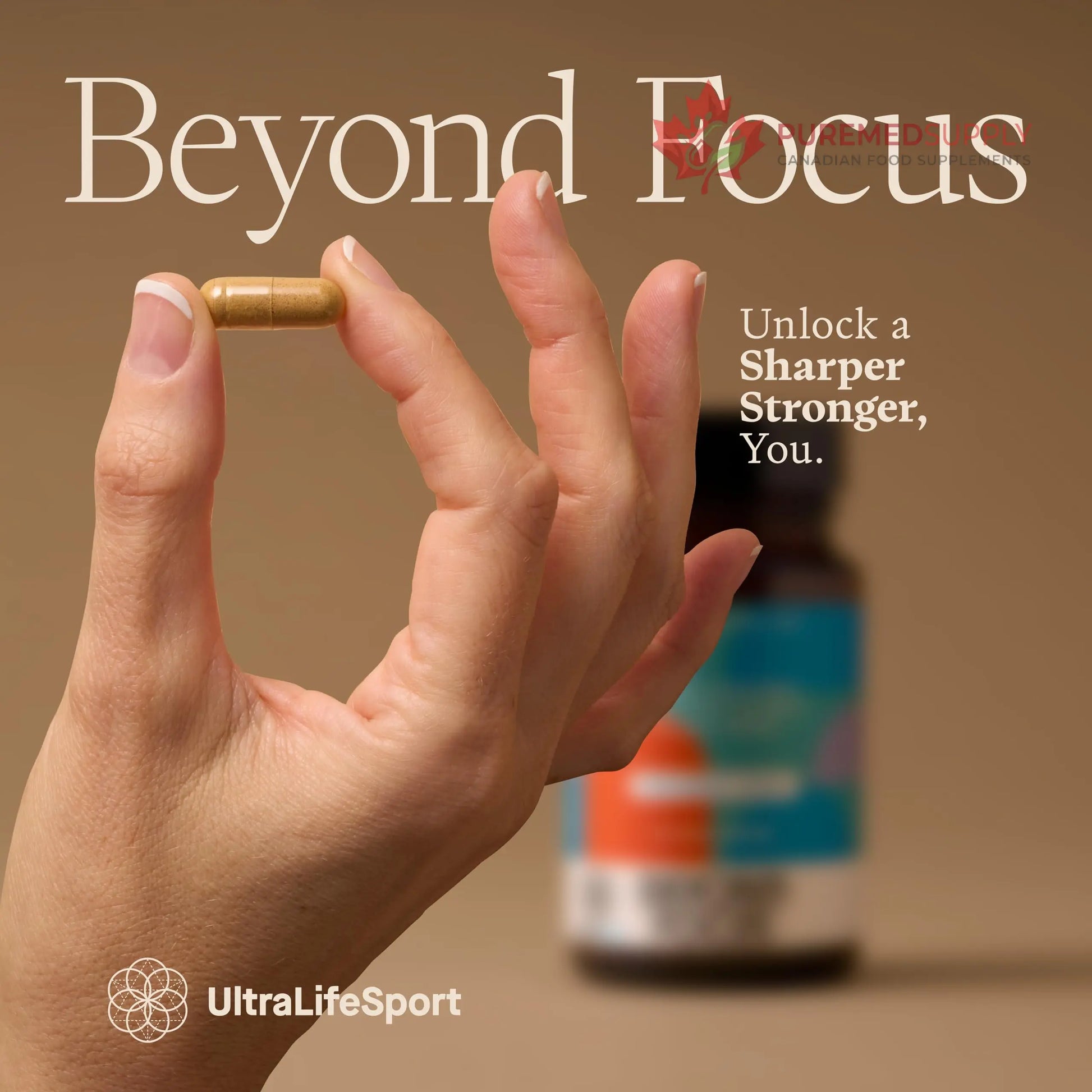 Ultra Life Sport - Beyond Focus Organic Mushroom Supplement - 30 Capsule Brain Supplements for Memory and Focus - 100% Vegan, Non-GMO - Memory Booster with Bacopa, Cordyceps, & Lion’s Mane Ultra Life Sport buy supplements canada