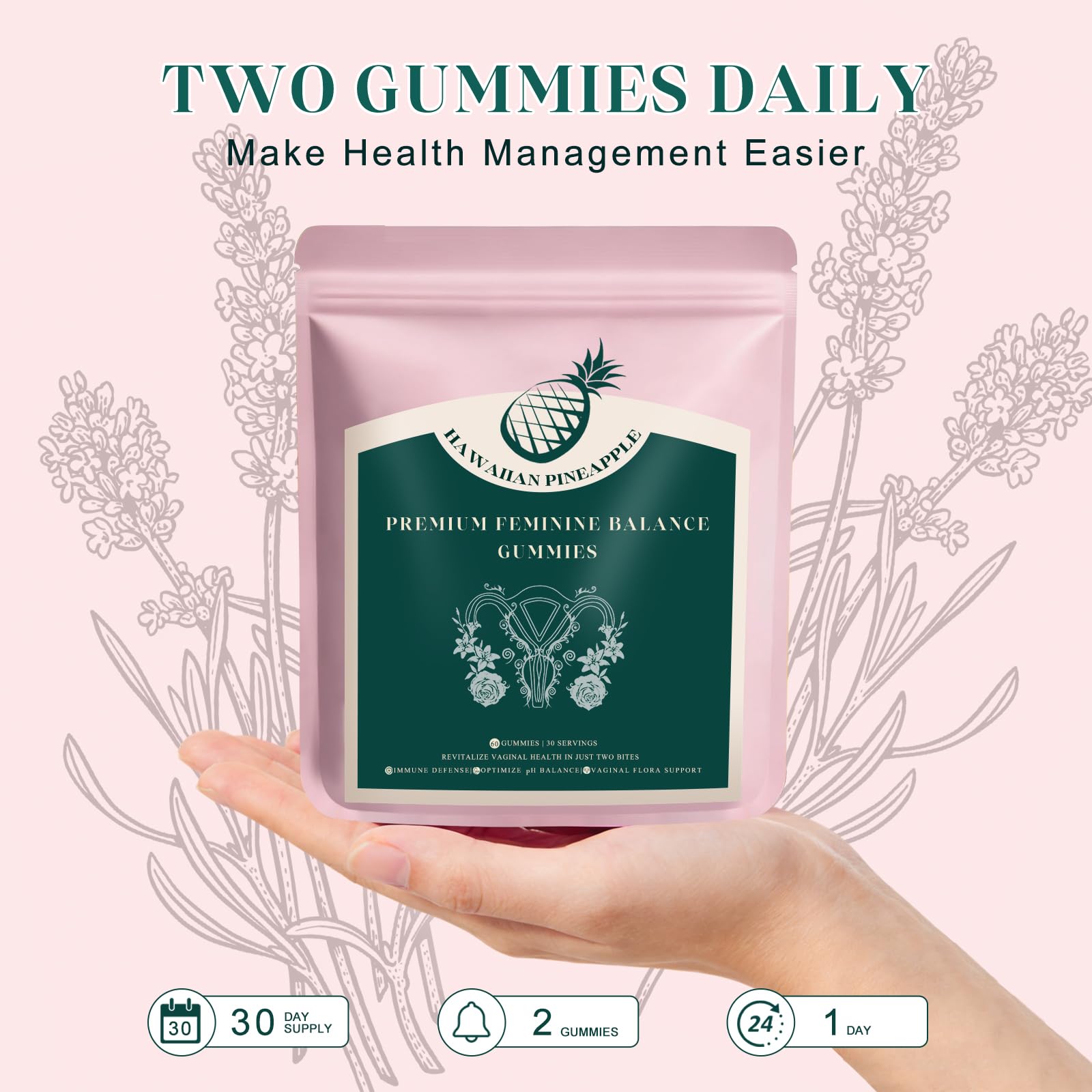 KLKIT Premium Feminine Balance Gummies, Pineapple Vaginal Probiotics for Women, pH Balance Feminine Gummies for Immune Support, Vegan & Gluten Free, 60 Count (30 Servings) KLKIT buy supplements canada