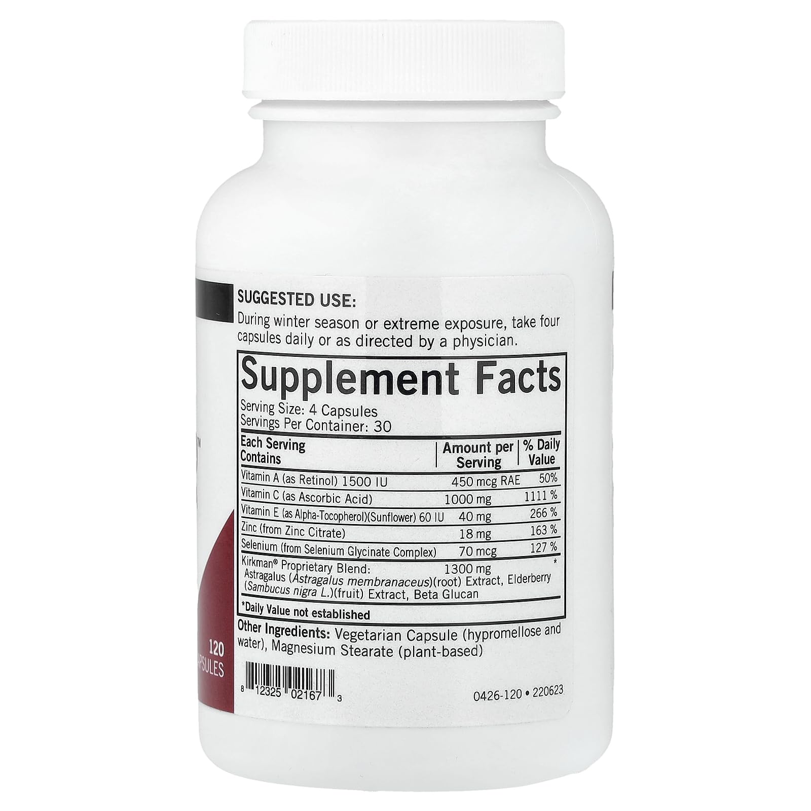 Kirkman - Immuno-Aid Advanced Formula - 120 Capsules - Immune Support - Potent Proprietary Blend - Hypoallergenic Kirkman buy supplements canada