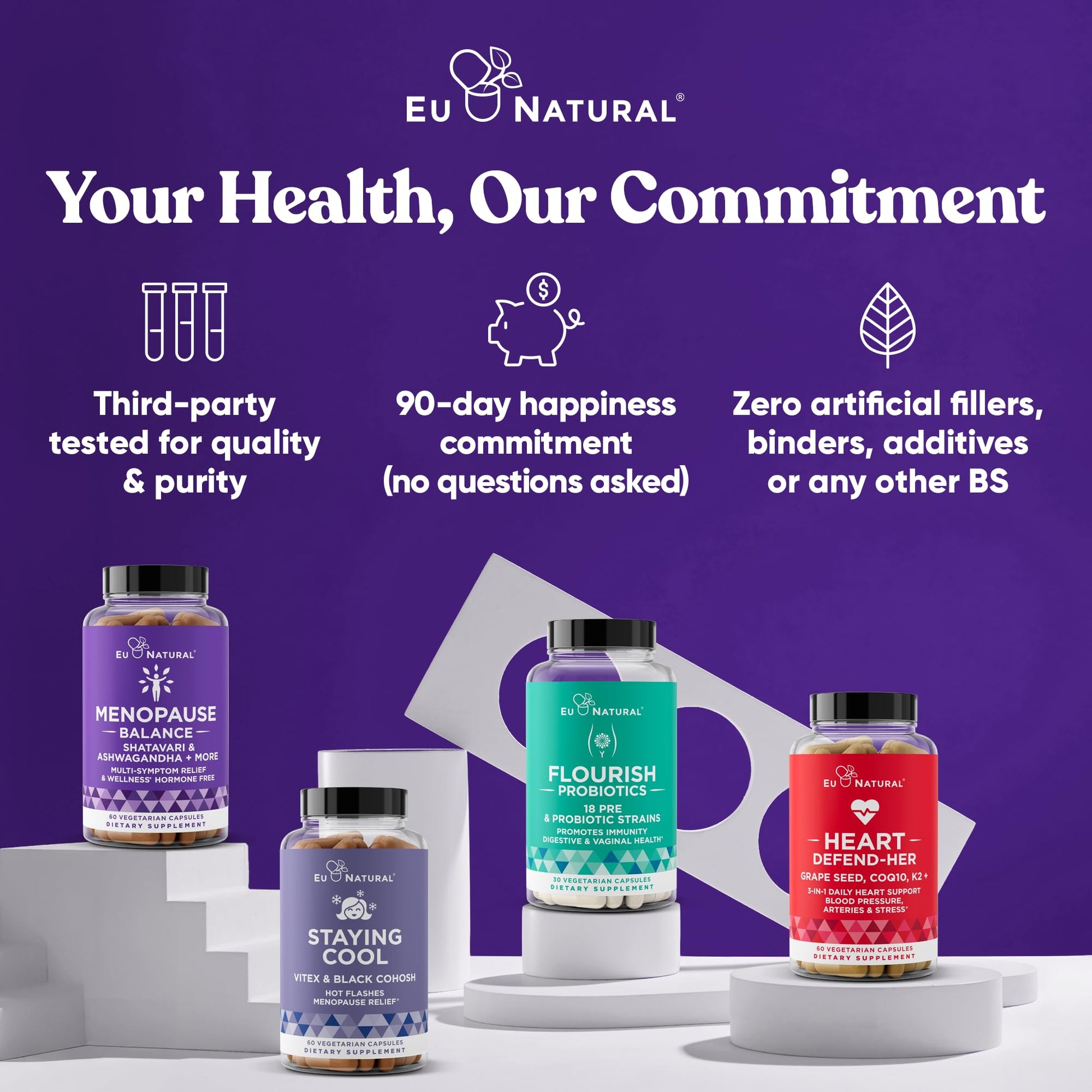 Premium Menopause Supplement for Women – Menopause Balance with Shatavari, Ashwagandha, L-Theanine & Holy Basil – Holistic Multi-Symptom Menopause Support & Hot Flash Relief – 60 Vegetarian Capsules Eu Natural buy supplements canada