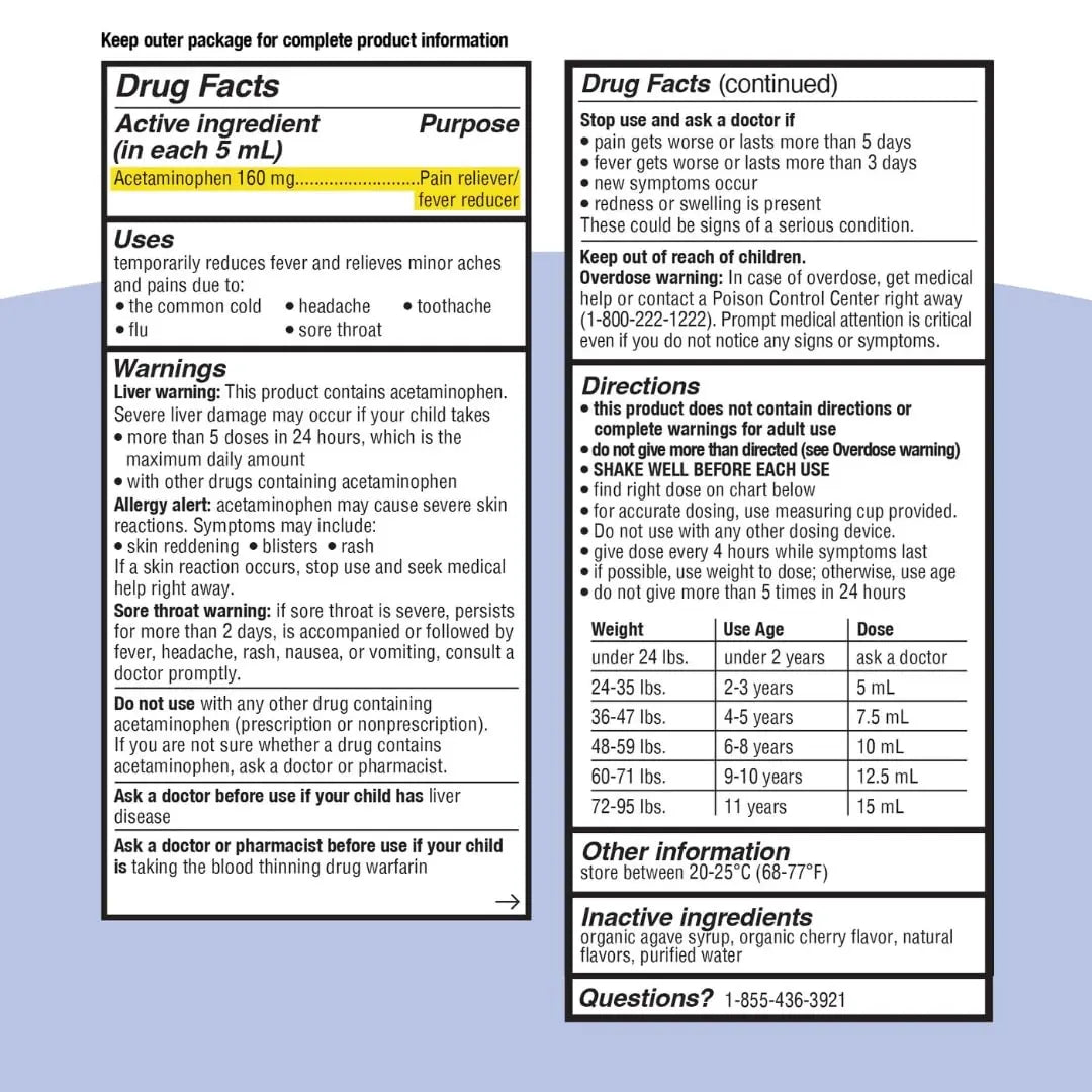 Genexa Infants' Clean Acetaminophen | Pediatrician Preferred Ingredients | Pain Reliever & Fever Reducer for Babies | Dye Free, 0% Artificial Additives | Delicious Organic Blueberry Flavor, 2 fl oz Genexa buy supplements canada