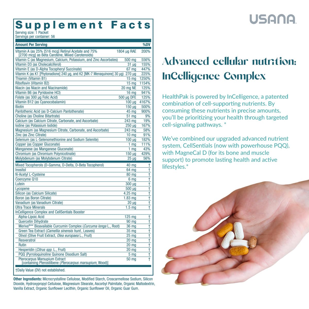 USANA HealthPak with InCelligence Technology and Essential Nutrients and Antioxidants to Support Total Body Health* – Convenient Daily AM/PM Packets – 56 Packets – 28 Day Supply USANA buy supplements canada