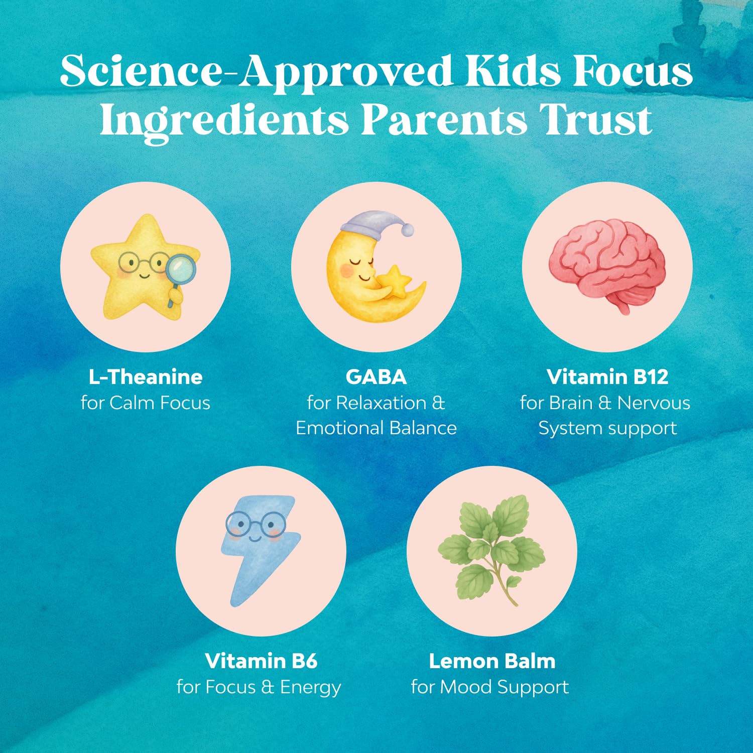 Kids Focus Gummies - Nootropics Brain Support Supplement for Kids with Green Tea Extract, B6 & B12 Vitamins for Memory and Brain Focus - Herbal Concentration Chews for Children - 90 Count Natures Craft buy supplements canada