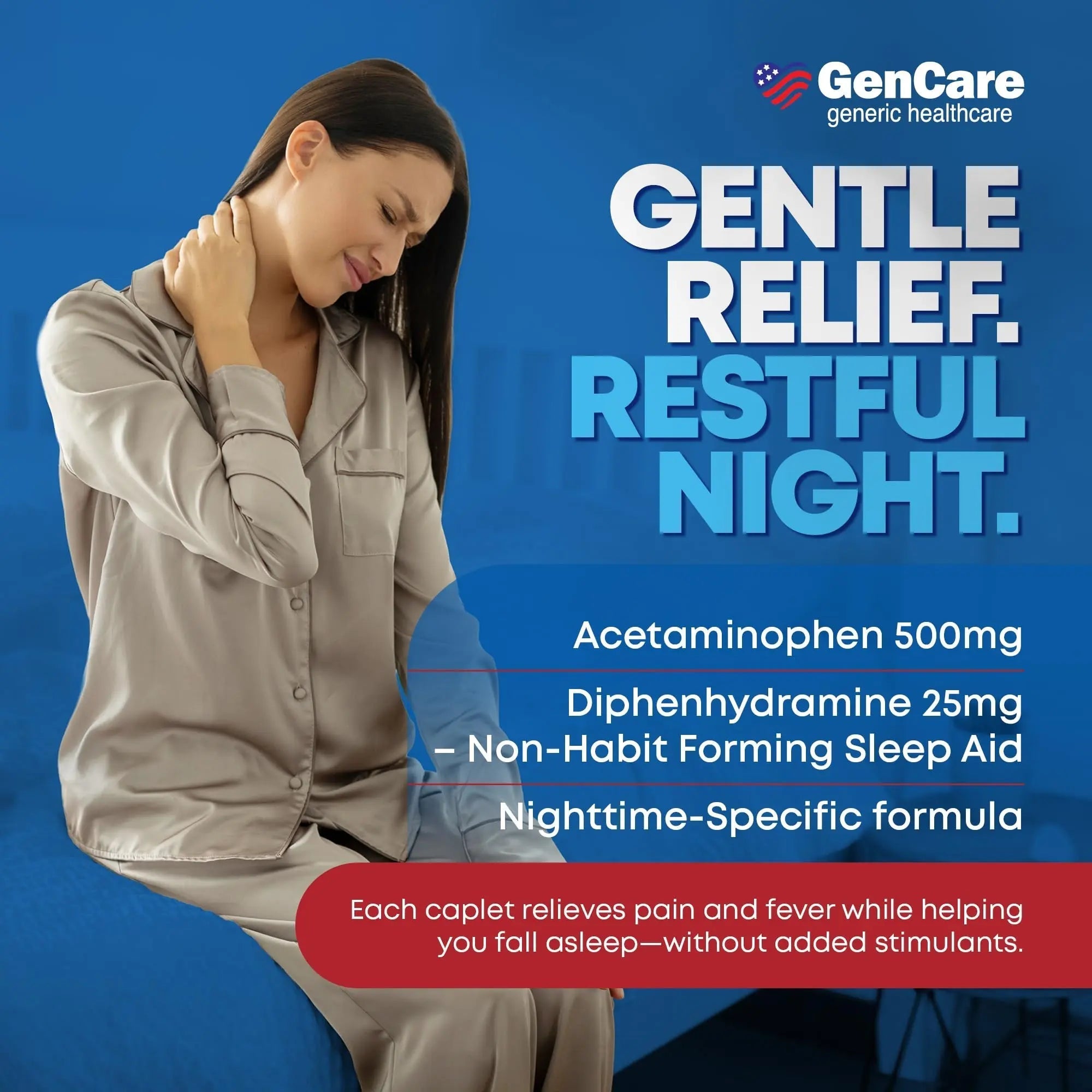 GenCare Extra Strength Acetaminophen PM 500 mg (375 Tablets) | Ultimate Pain Relief & Sleep Support for Adults | Quick Acting & Non Habit Forming Headache Relief | Eases Aches & Joint Discomfort GenCare buy supplements canada
