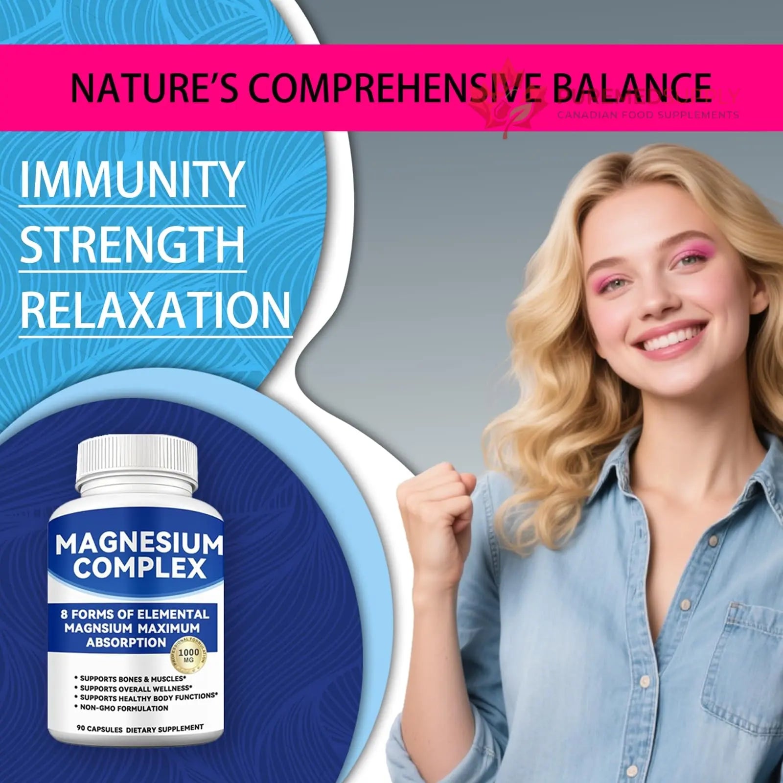 Magnesium Complex 1000mg with 8 Forms – Glycinate, Citrate, Malate, Taurate for Absorption – Supports Bone, Muscle, Energy & Recovery – Vegan, Non-GMO, 90 Capsules (1) alzclipp buy supplements canada