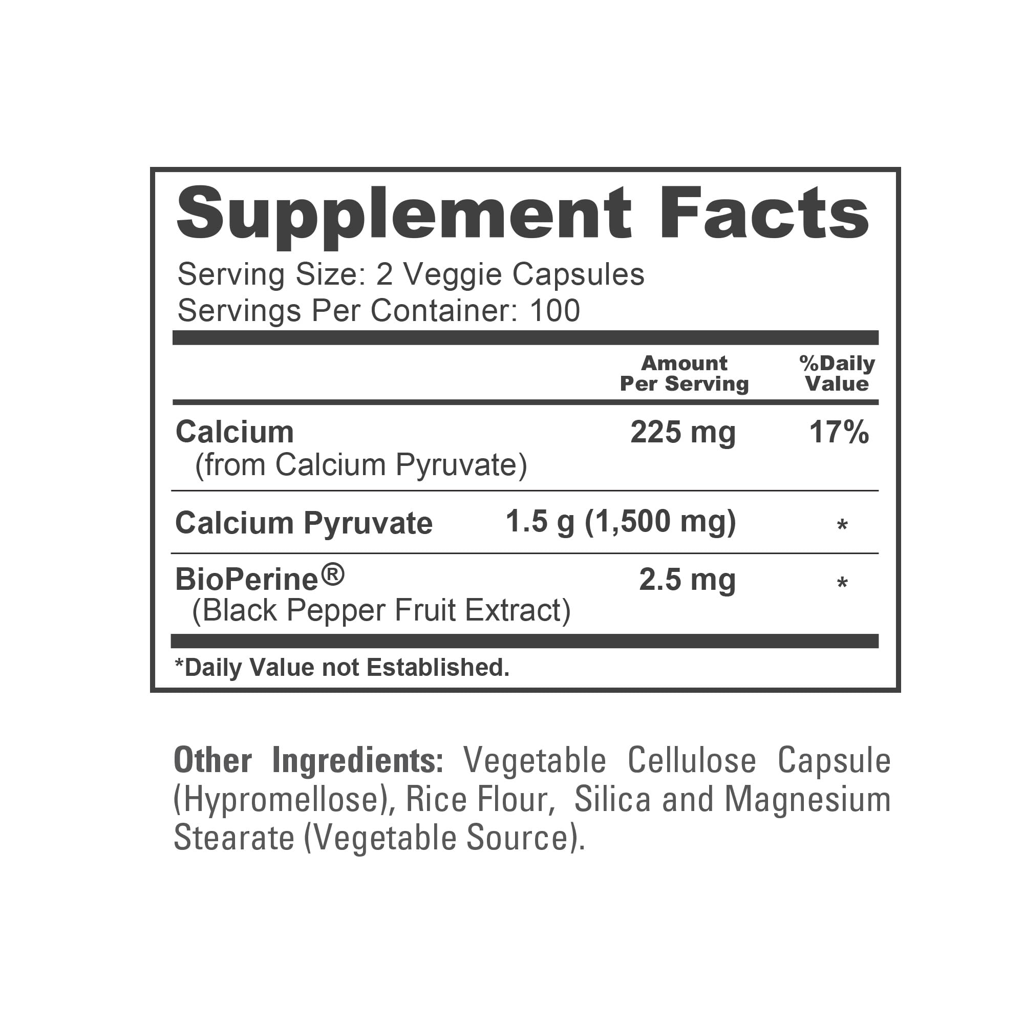 NusaPure Calcium Pyruvate - Suitable for Vegetarian/Vegan, Non - GMO - 1500 mg - 200 Capsules NusaPure buy supplements canada