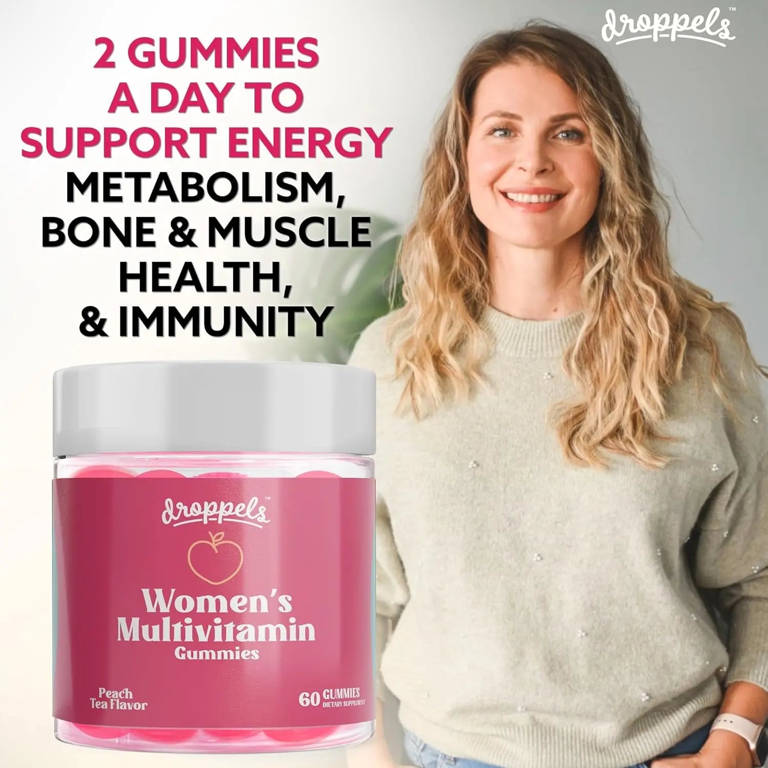 Droppels His & Hers Bundle: Men's & Women's Multivitamin Gummies | Vegan, Non-GMO, Pectin-Based | BlackBerry & Peach Tea Flavors Droppels buy supplements canada