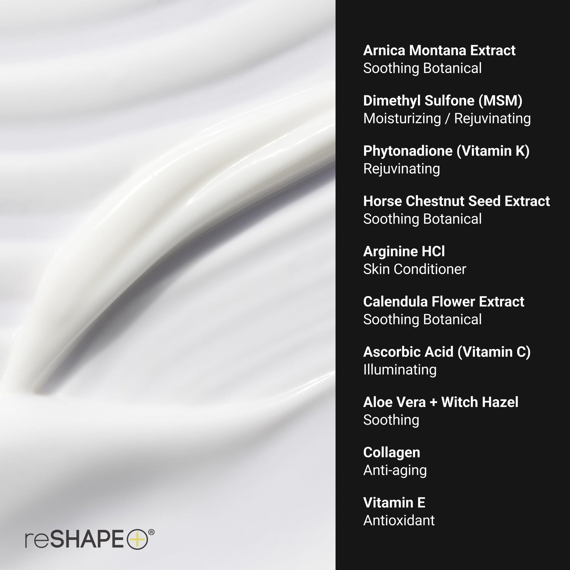 Reshape+ Arnica Bruise Relief Topical Cream For Bruising, Swelling, & Discoloration On Skin, Natural Skin Care Homeopathic Arnica Lotion W/Vitamin K, Horse Chestnut, & Collagen, 8 Fl Oz (2-Pack) Reshape+ buy supplements canada