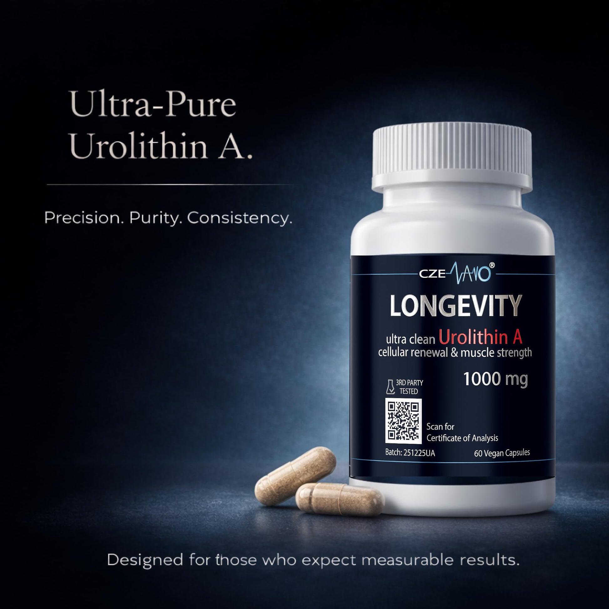 CzeNano Longevity – Ultra-Pure Urolithin A Supplement 1000 mg | Mitochondrial Support, Cellular Energy & Muscle Strength | Third-Party Tested COA | 60 Vegan Capsules CzeNano buy supplements canada