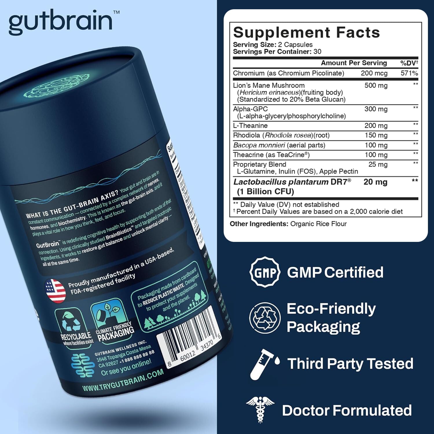 Brain Supplement for Memory and Focus with Probiotics, Advanced 2 in 1 Nootropic Brain Support for Mental Clarity, Caffeine Free Doctor Formulated Supplement, 60 Capsules Purity Labs buy supplements canada