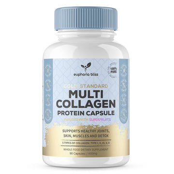 High Strength Multi Collagen 1400MG Tablets with Turmeric & Kelp, Skin, Hair, Nails Euphoria Bliss buy supplements canada