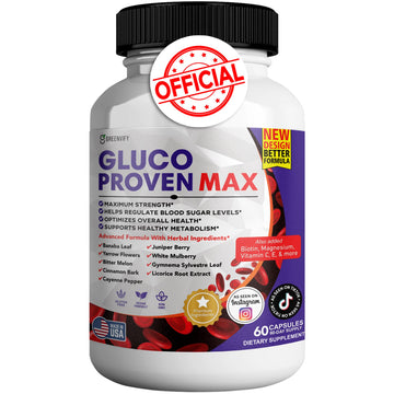 GREENVIFY Gluco Proven Max – Daily Wellness Support Supplement with Vitamins, Minerals, and Herbs – Chromium, Magnesium, Banaba, Bitter Melon, and Zinc – Non-GMO, Gluten-Free – 60 Capsules GREENVIFY buy supplements canada