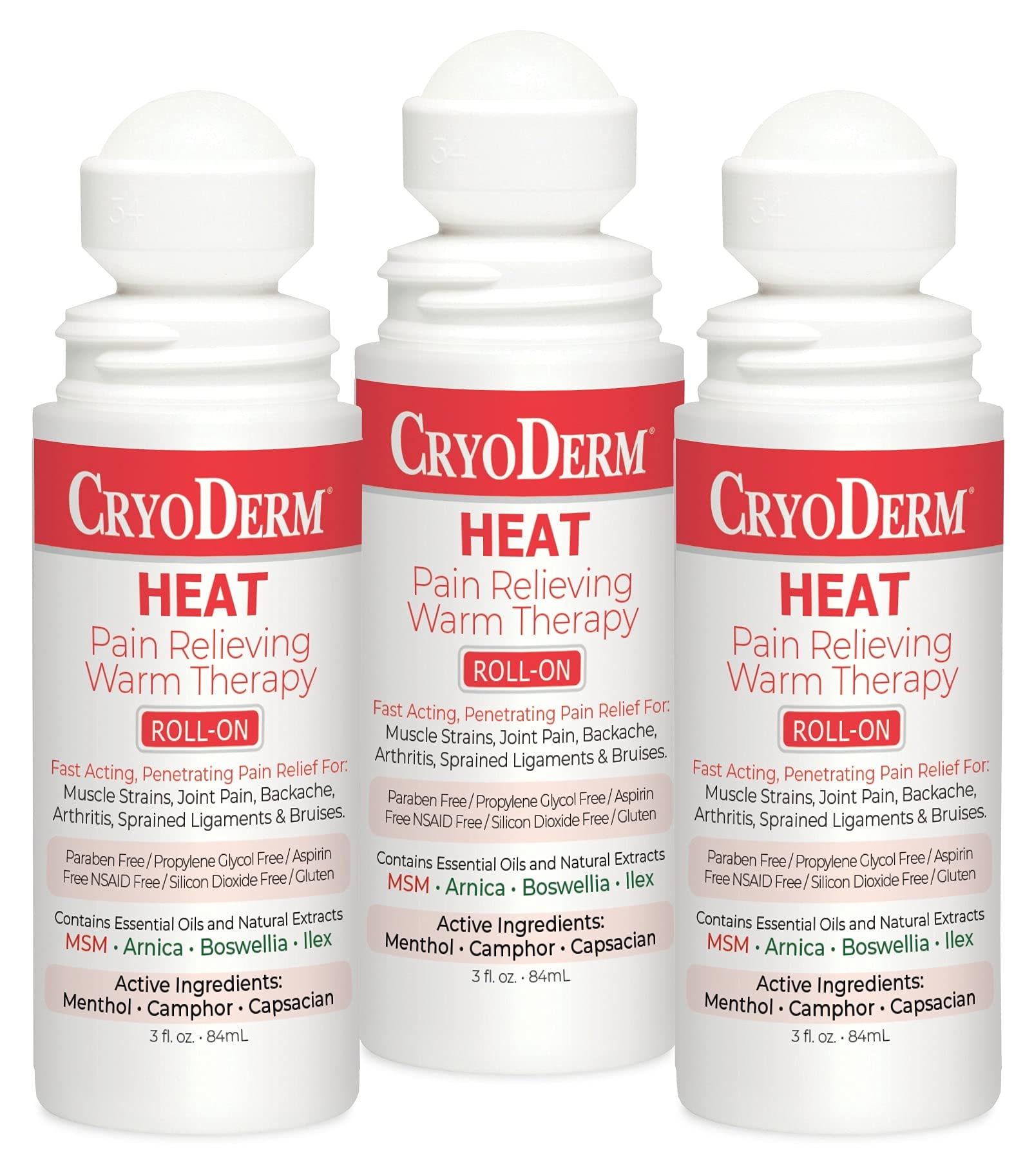 Pkg of 3 CryoDerm Heat Roll-On CryoDerm buy supplements canada