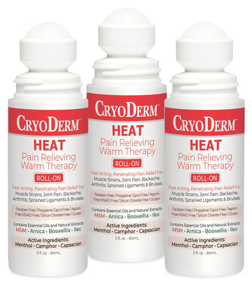 Pkg of 3 CryoDerm Heat Roll-On CryoDerm buy supplements canada