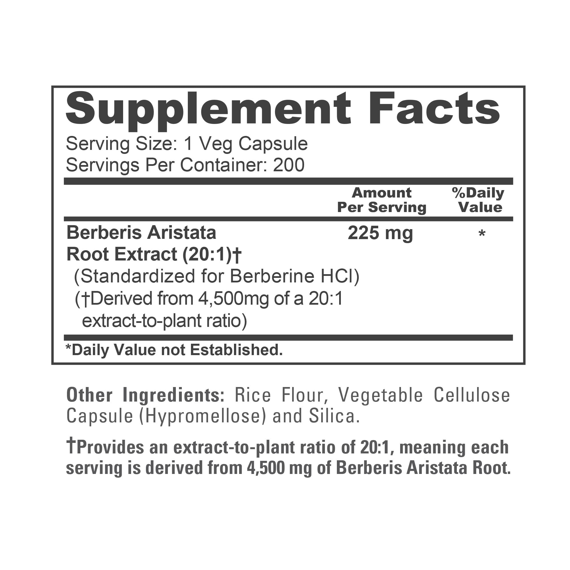 NusaPure Berberine HCI 20:1 Extract, 225 mg Equivalent to 4,500mg - 200 Veggie Caps - (Vegetarian, Non-GMO, Vegan) NusaPure buy supplements canada