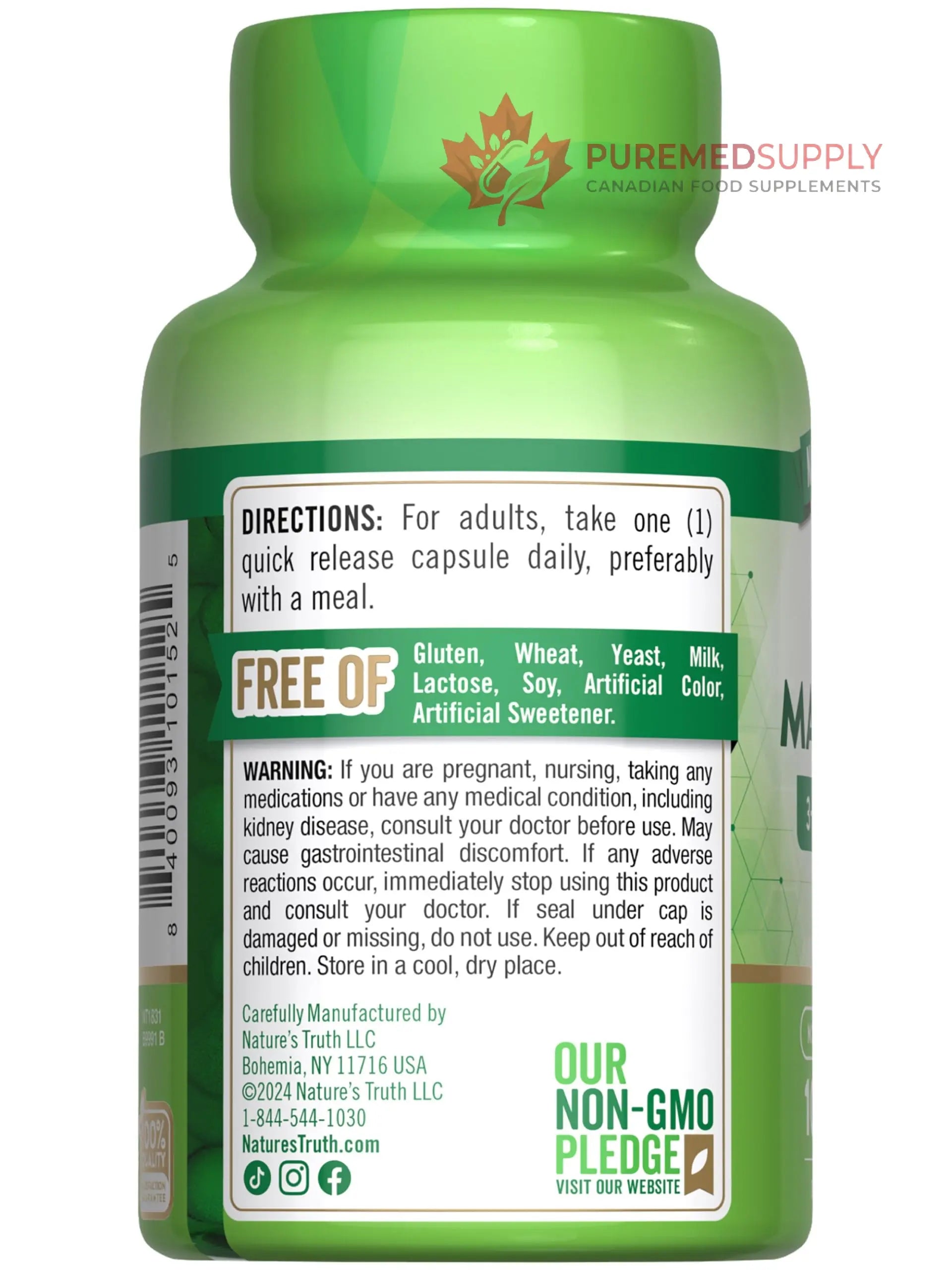 Nature's Truth Triple Magnesium Complex Supplement | 100 Capsules | 420 mg Magnesium Oxide, Citrate & Aspartate | Non-GMO & Gluten Free Nature's Truth buy supplements canada