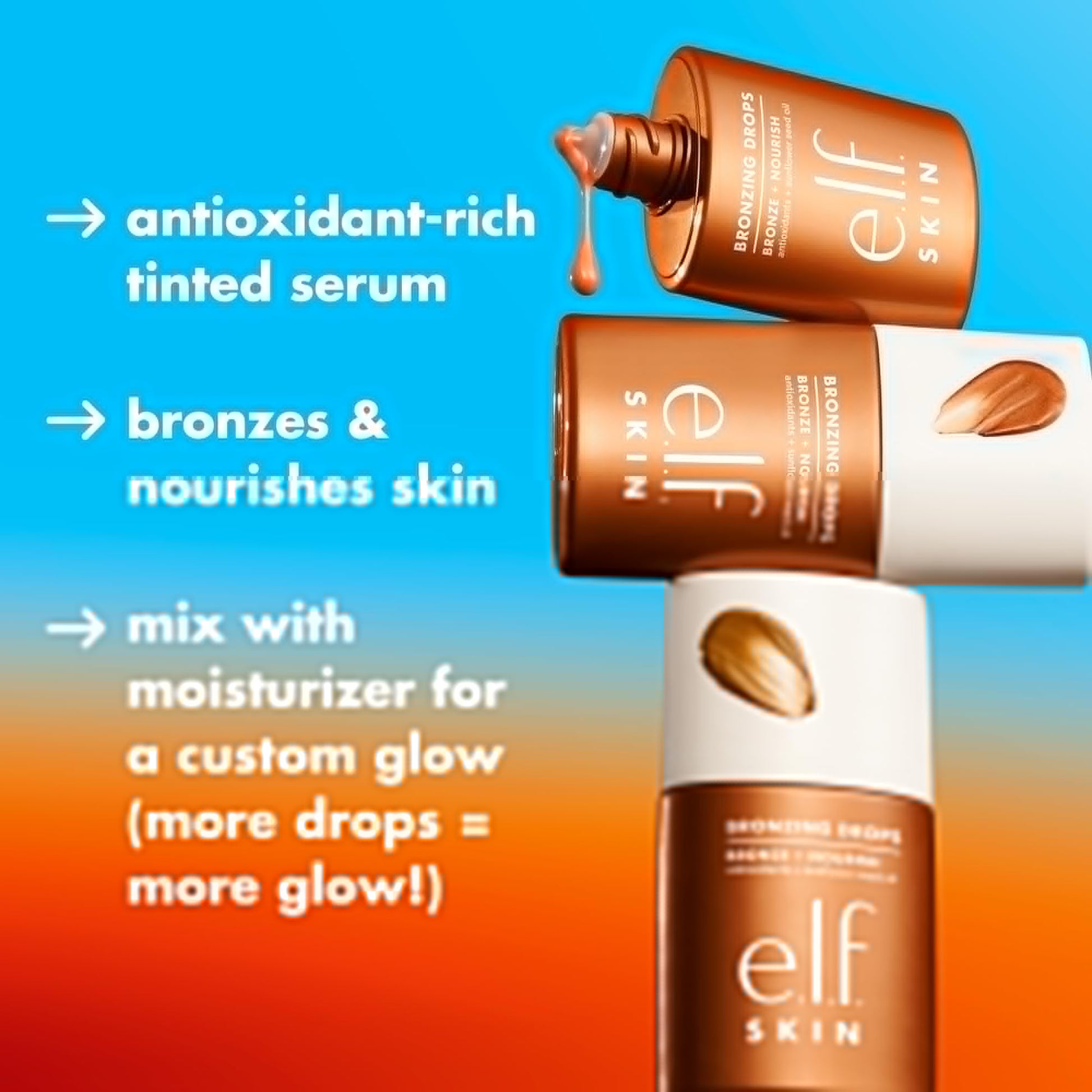 e.l.f. SKIN Bronzing Drops, Liquid Bronzer For Face & Skin, Creates A Sun-Kissed Glow, Infused With Vitamin E, Vegan & Cruelty-Free, Pure Gold e.l.f. buy supplements canada