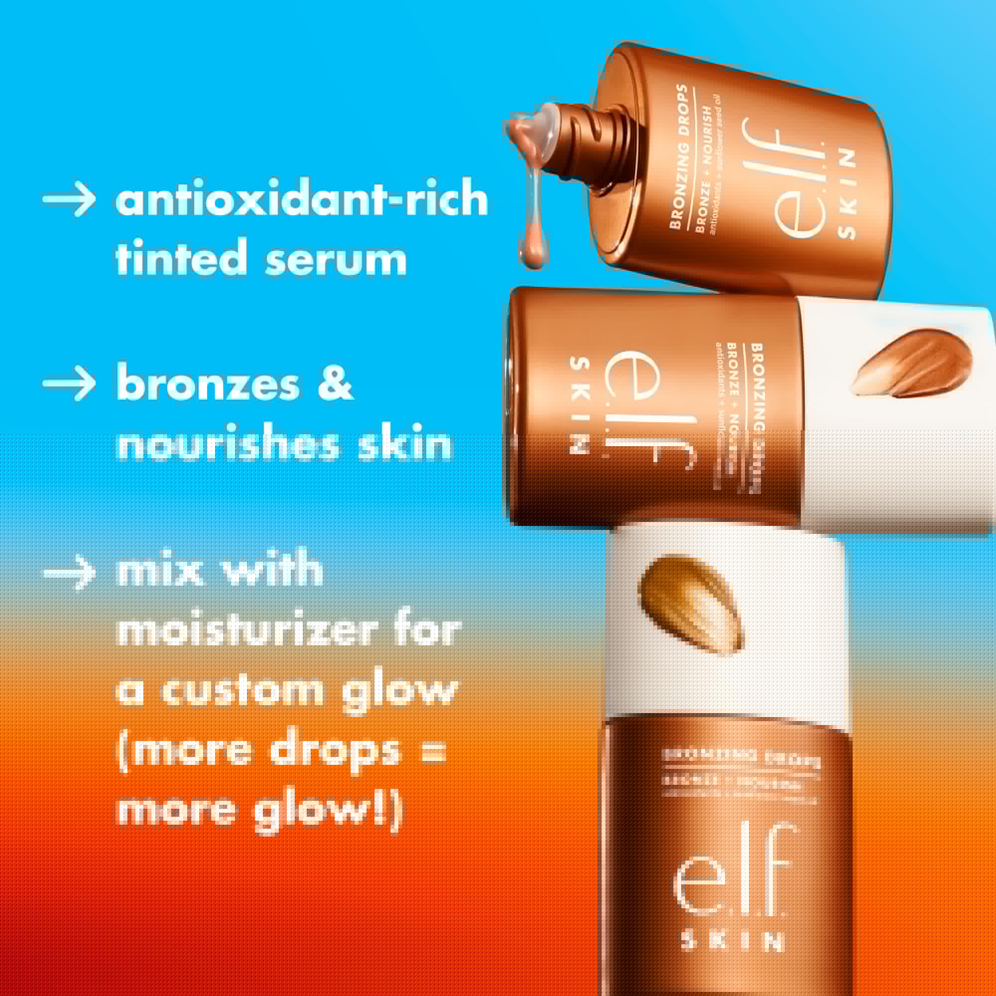e.l.f. SKIN Bronzing Drops, Liquid Bronzer For Face & Skin, Creates A Sun-Kissed Glow, Infused With Vitamin E, Vegan & Cruelty-Free, Pure Gold e.l.f. buy supplements canada