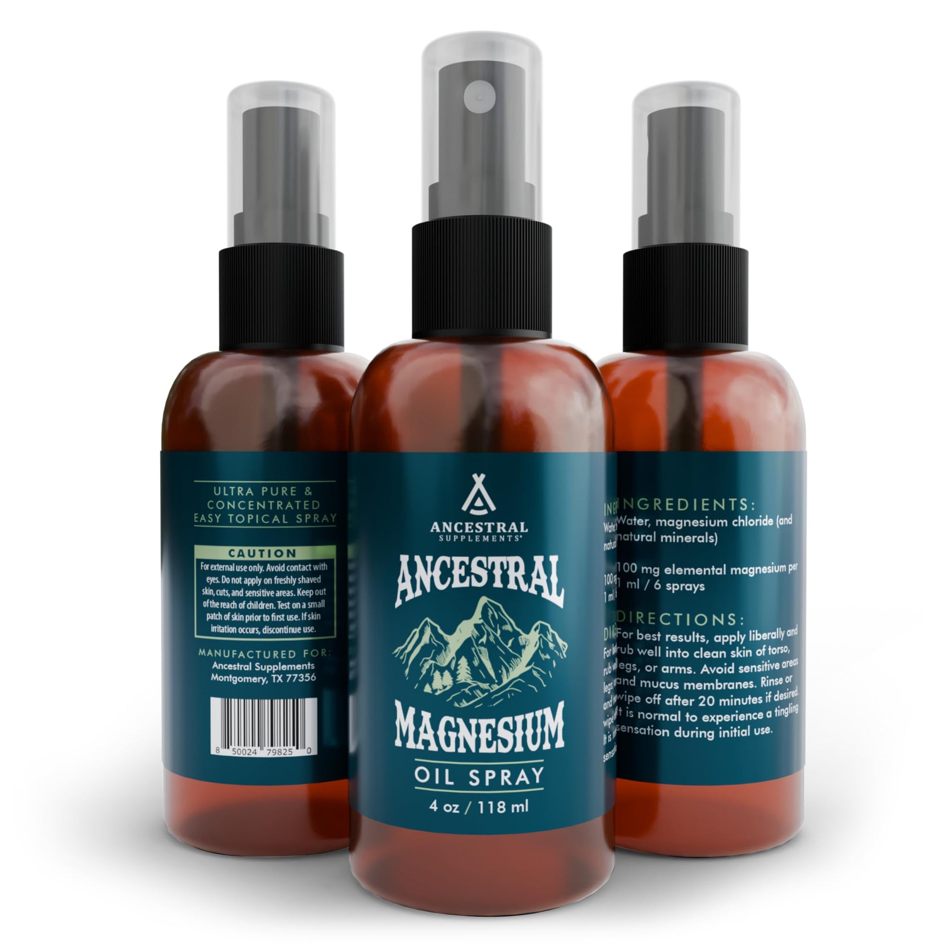 Ancestral Supplements Magnesium Spray, Magnesium for Sleep + Muscle Support, Made with Magnesium Chloride & Natural Minerals, Fast Absorbing Topical Magnesium Oil Supplement for Body Application, 4 oz Ancestral Supplements buy supplements canada