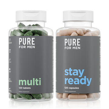 Pure for Men Original Stay Ready Fiber Supplement (120 Capsules) + Vegan Multivitamin (120 Capsules) Pure for Men buy supplements canada