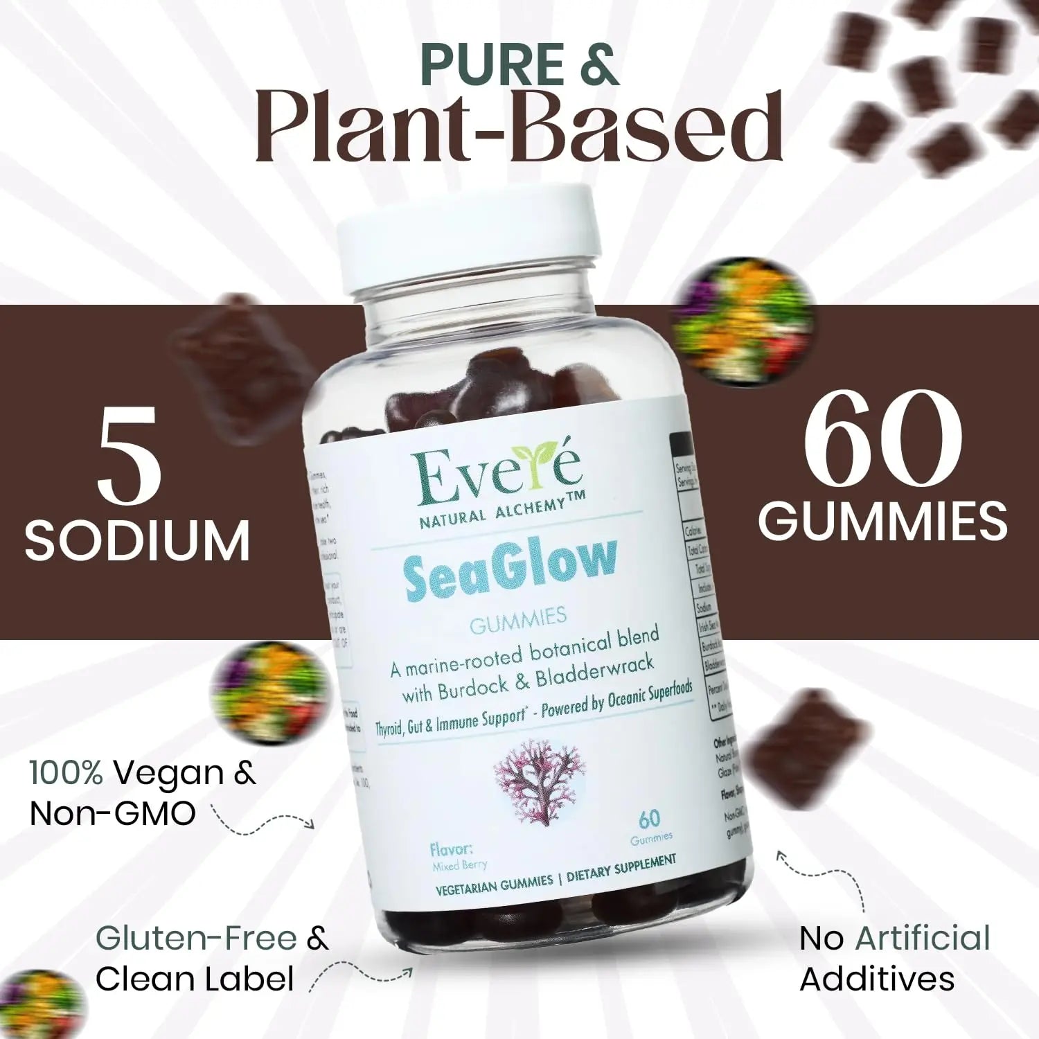 The EverÉ Natural Alchemy Sea Moss with Bladderwrack & Burdock Root – Vegan, Plant-Based Gummies with Minerals & Botanicals – Mixed-Berry Flavor, Non-GMO & Gluten-Free The EverÉ Natural Alchemy buy supplements canada