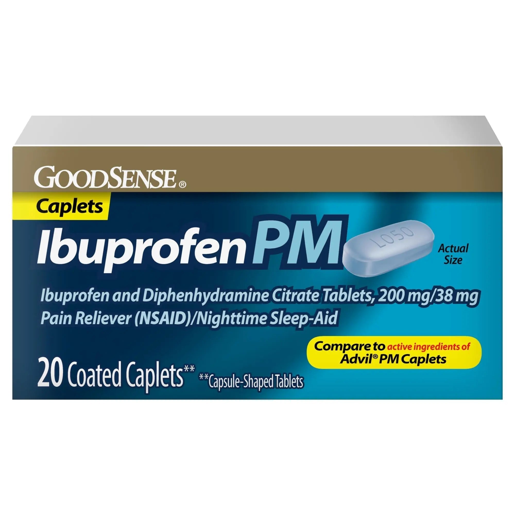 GoodSense Ibuprofen PM, Ibuprofen 200 mg and Diphenhydramine Citrate 38 mg Tablets, Pain Reliever and Nighttime Sleep-Aid GoodSense buy supplements canada