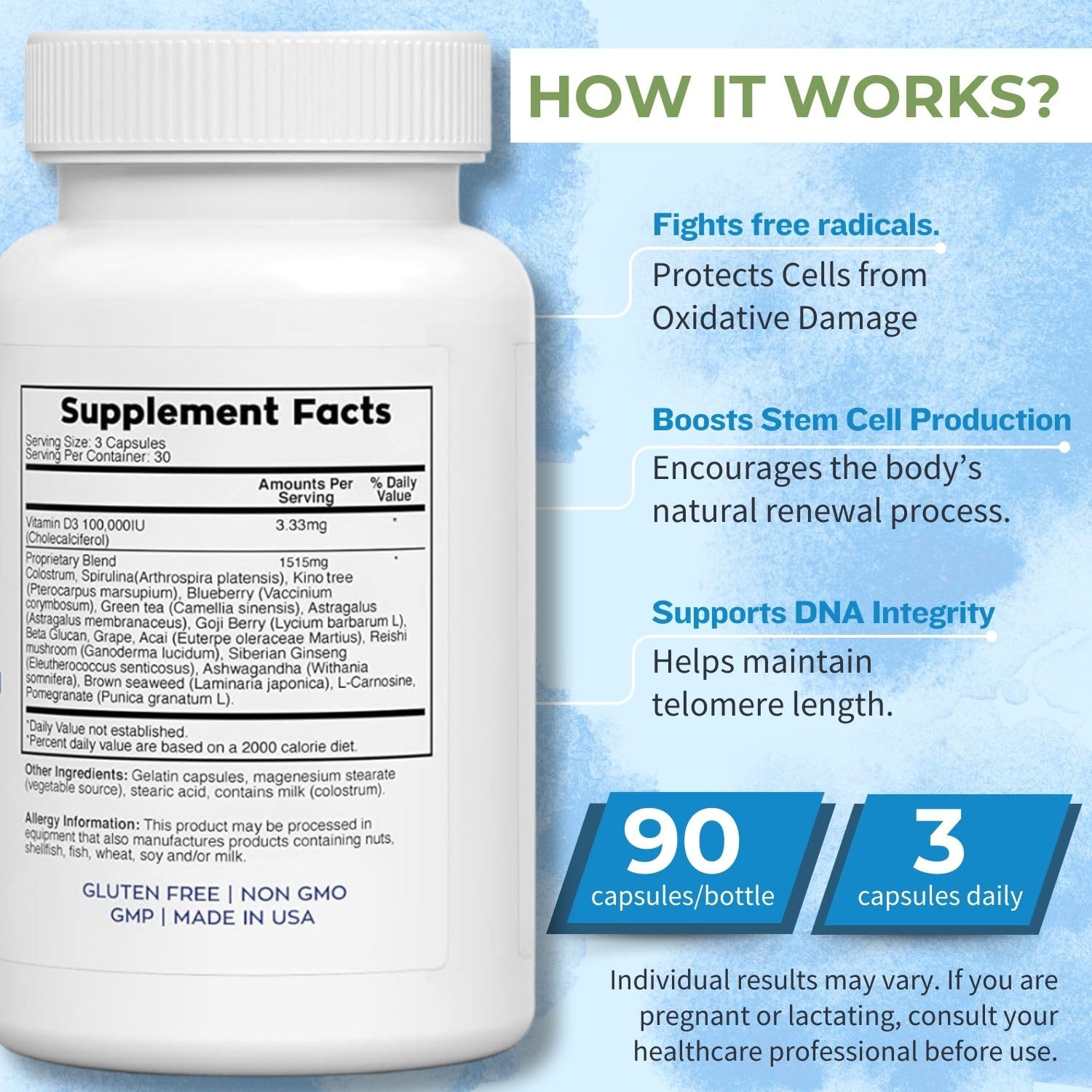 NuVi Global Stemforte Plus Stem Cell and Telomere Supplements – Cell Regeneration, Cell Growth & Telomere Support for Healthy Aging & Cellular Health – 90 Capsules for Men & Women NuVi Global buy supplements canada