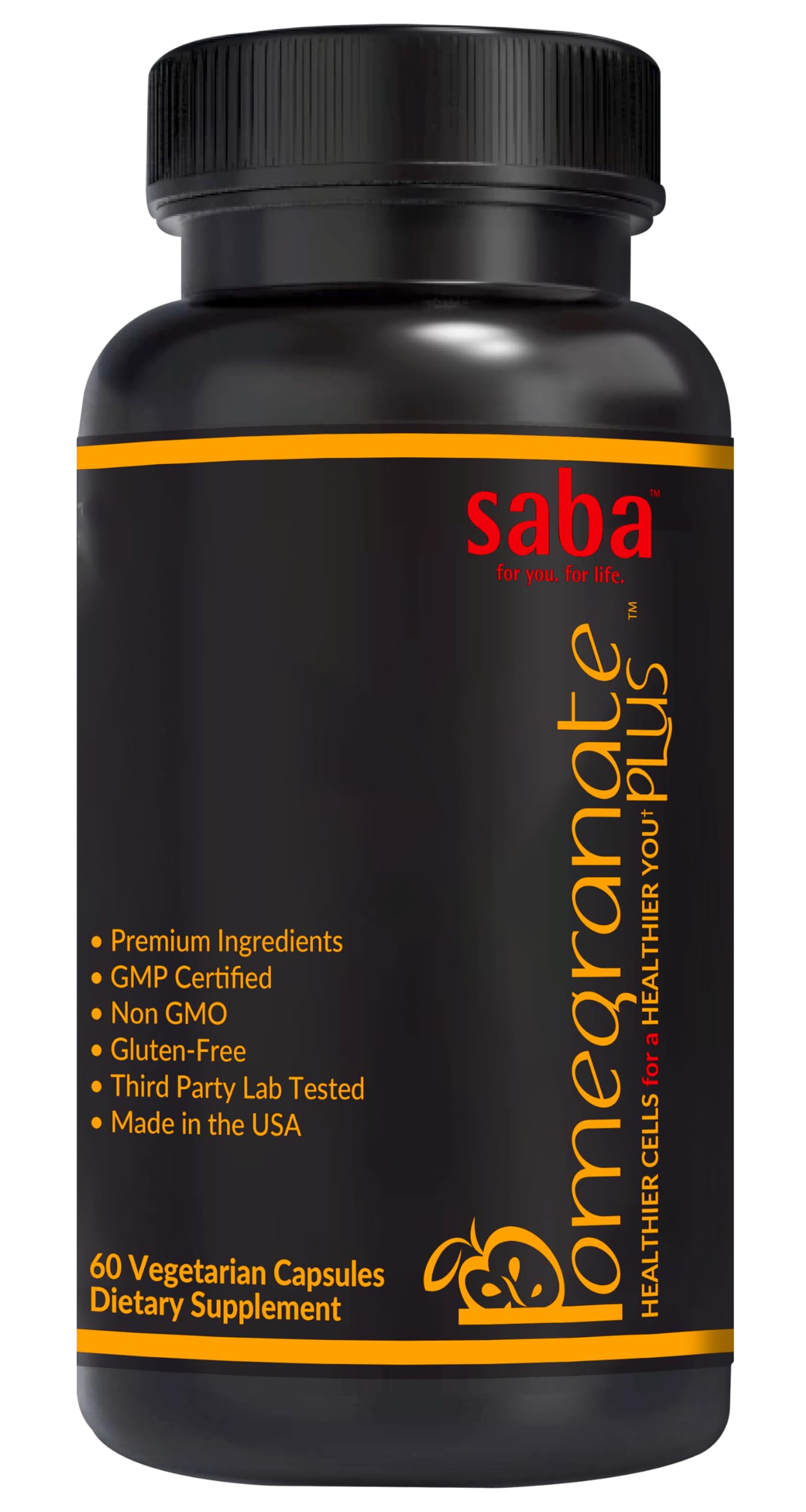 Saba Pomegranate Plus – Antioxidant Supplement with Astaxanthin & Adaptogens | Immune, Skin, Heart & Brain Support | Daily Stress & Cellular Wellness | 60 Capsules Saba buy supplements canada