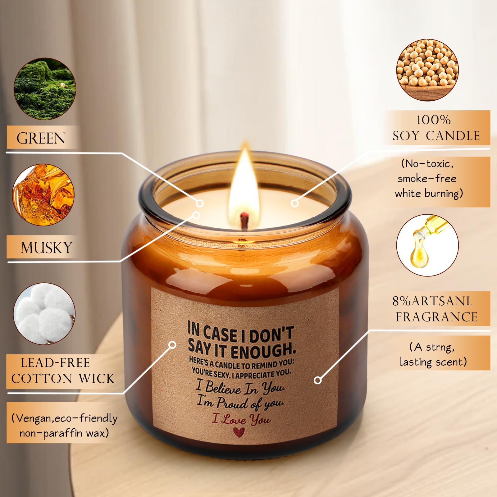 Candle Amber Moss Scented, Valentines Day Gifts for Her Girlfriend Wife, Romantic Anniversary YINUO LIGHT buy supplements canada