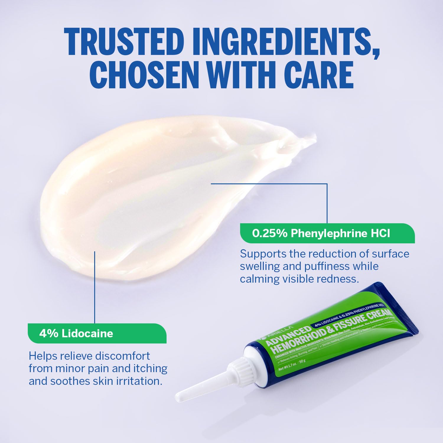 Hemorrhoid Treatment Fissure Lidocaine Cream: Advanced Numbing Ointment with Phenylephrine HCI - Fast Acting Natural Strength Soothing Relief of Pain Swelling Discomfort Itching (1.7 Oz, Witch Hazel) Ariella buy supplements canada