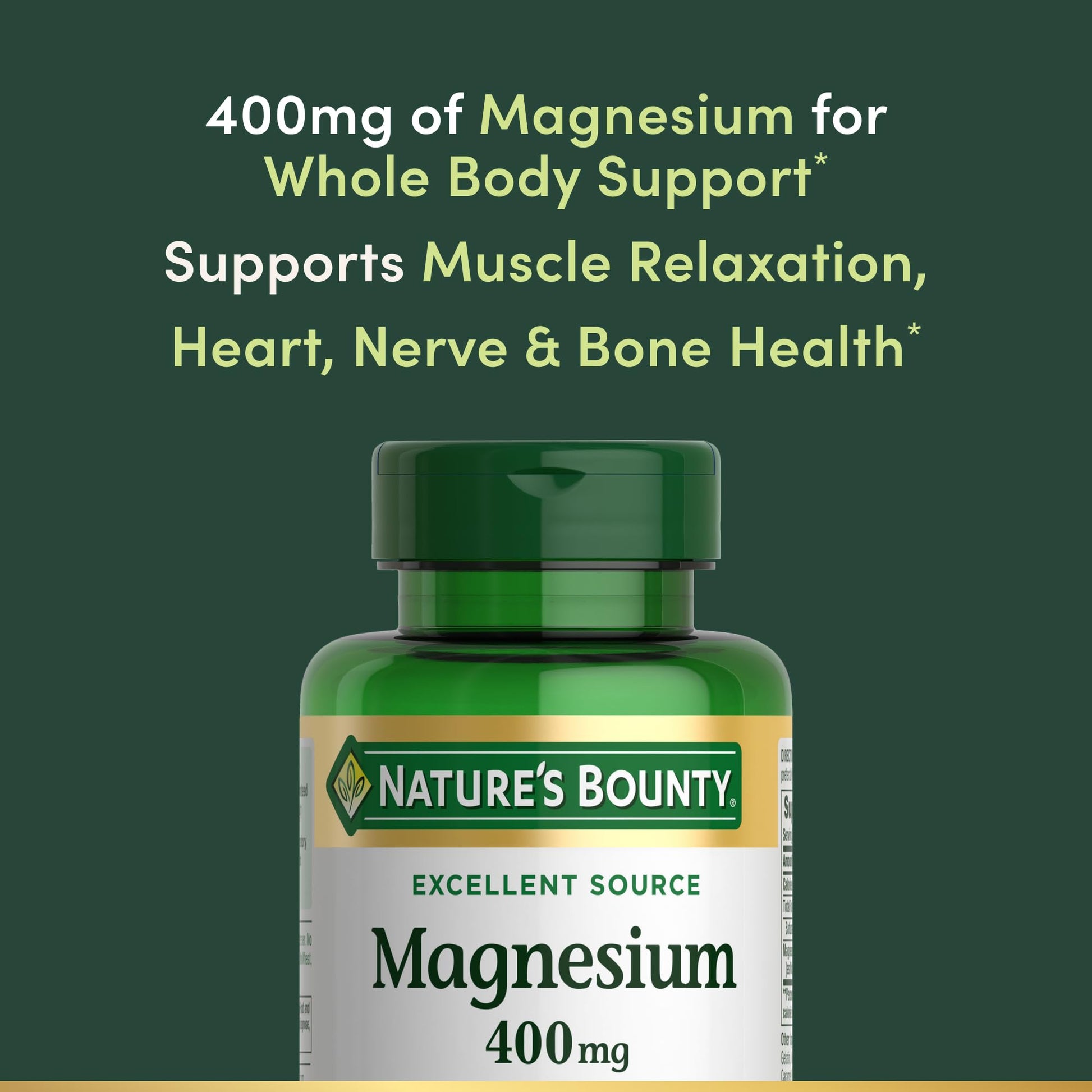 Nature's Bounty Magnesium 400 mg Softgel, Whole Body Support, Magnesium Supplements for Men and Women, Heart, Nerve & Bone Health, 75 Softgels (Pack of 1) Nature's Bounty buy supplements canada
