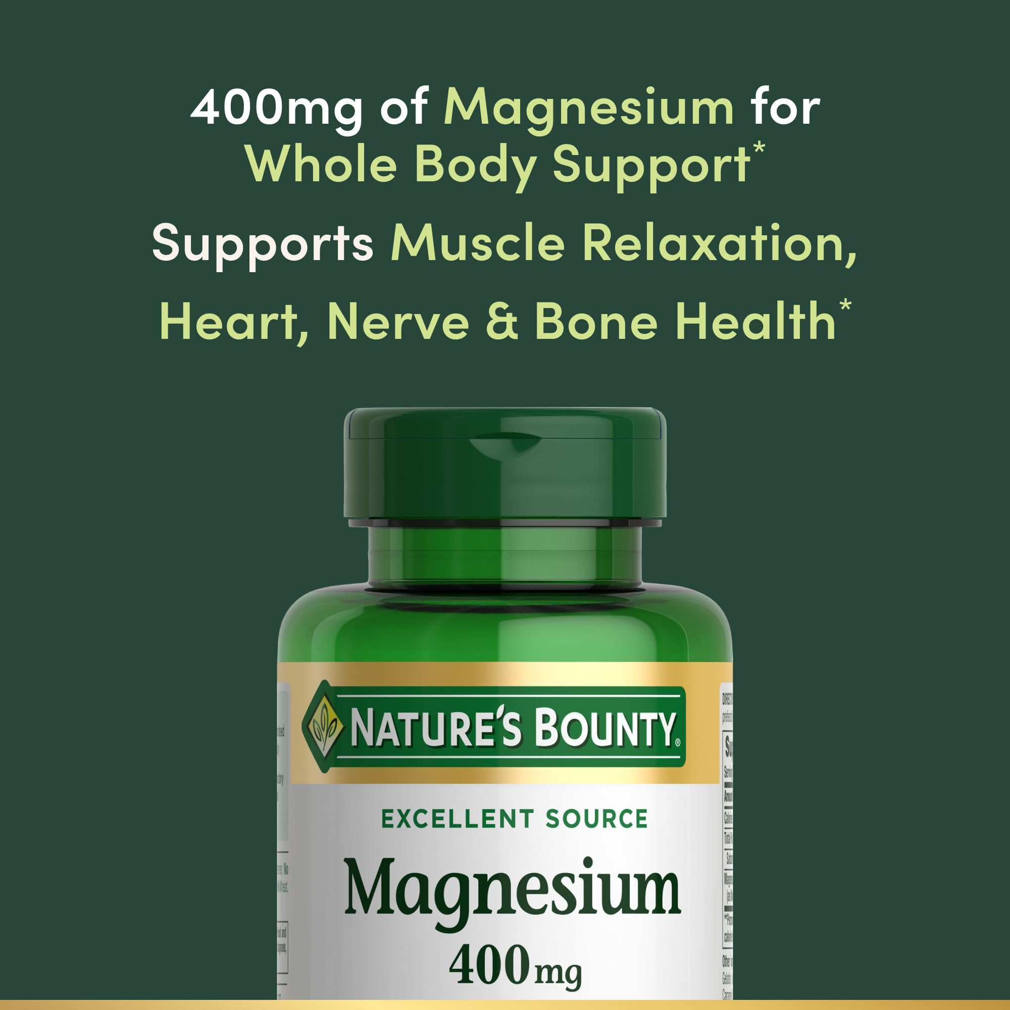 Nature's Bounty Magnesium 400 mg Softgel, Whole Body Support, Magnesium Supplements for Men and Women, Heart, Nerve & Bone Health, 75 Softgels (Pack of 1) Nature's Bounty buy supplements canada