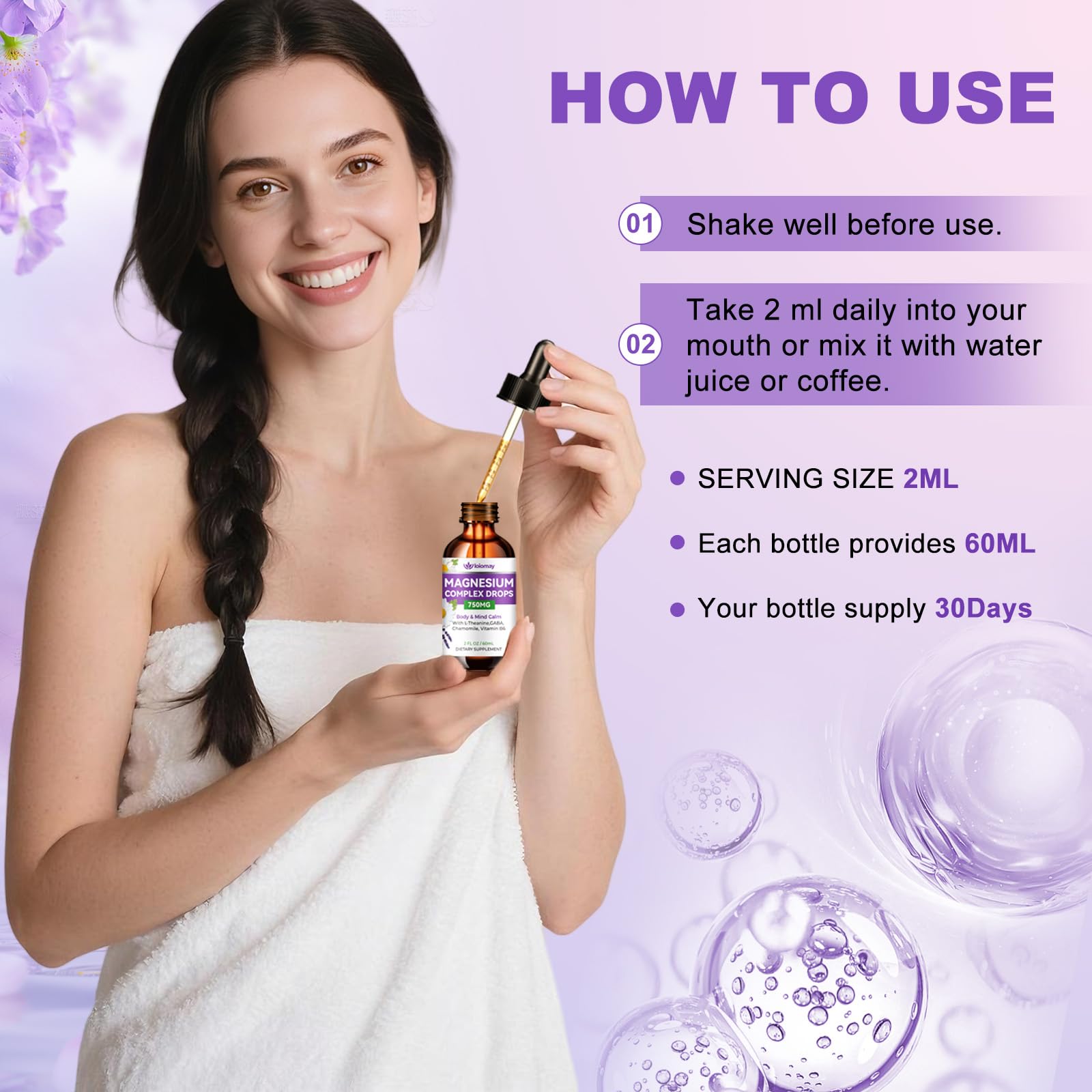 Magnesium Glycinate Liquid Drops for Women & Men, Triple Calm Magnesium Complex Supplement with L-Threonate, Malate, L-Theanine for Kids Adults Calm, Sleep & Mood, Sugar-Free, Natural Flavor, 2 fl oz loiomay buy supplements canada