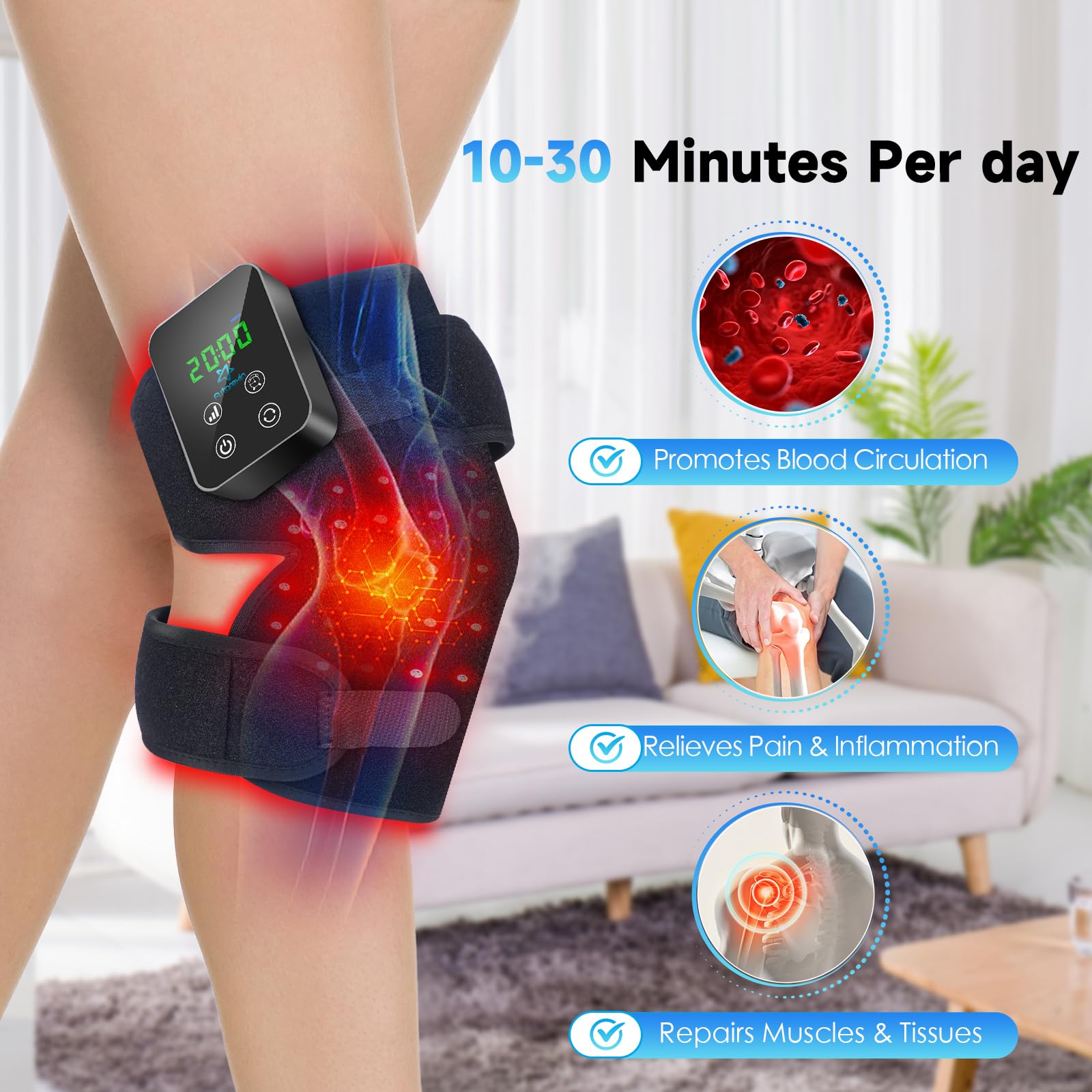 Red Light Therapy Knee Brace: Pain Relief Infrared Heating Pad 72 LED Heat Lamp Pain Relief Astarexin buy supplements canada